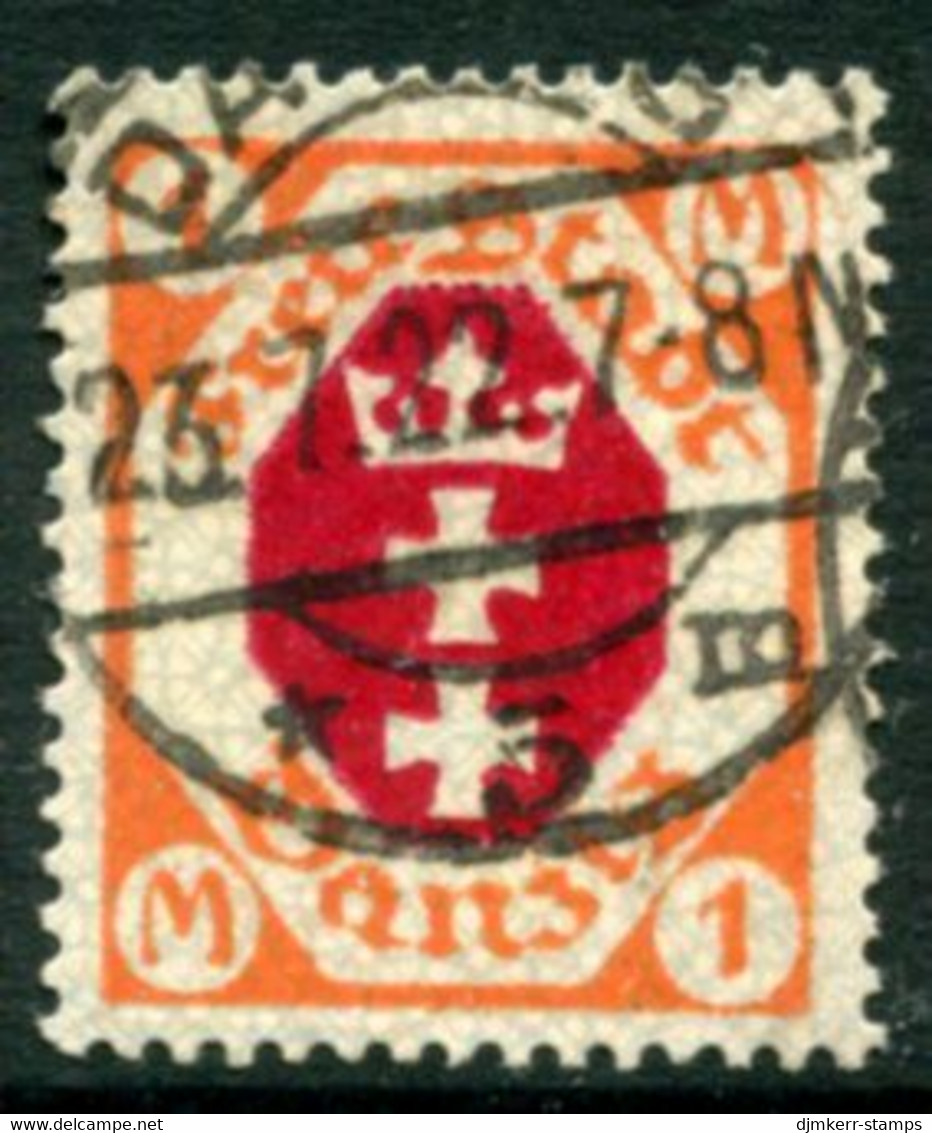 DANZIG 1921  Arms 1 Mk. Postally Used.  Michel 83,  Infla Expertised - Oblitérés