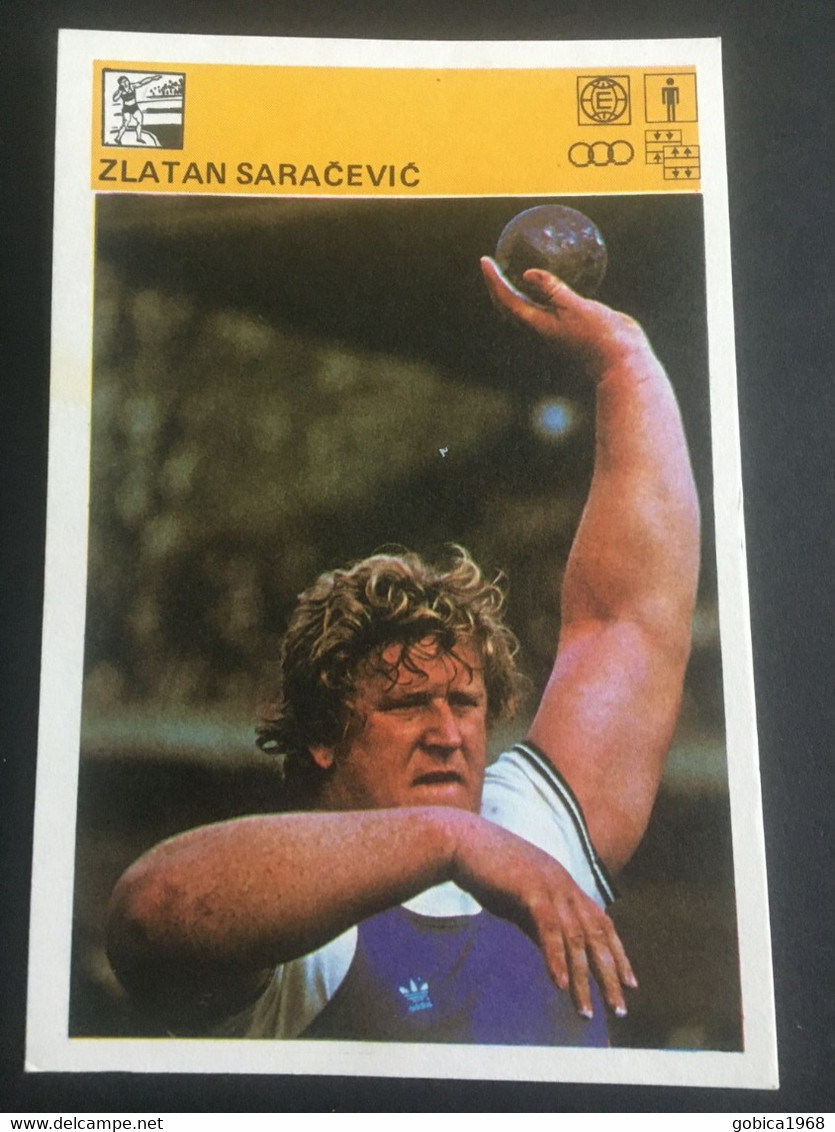 SVIJET SPORTA Card ► WORLD OF SPORTS ► 1981. ► ZLATAN SARAČEVIĆ ► No. 256 ► Athletics ► Shot Put ◄ - Athlétisme