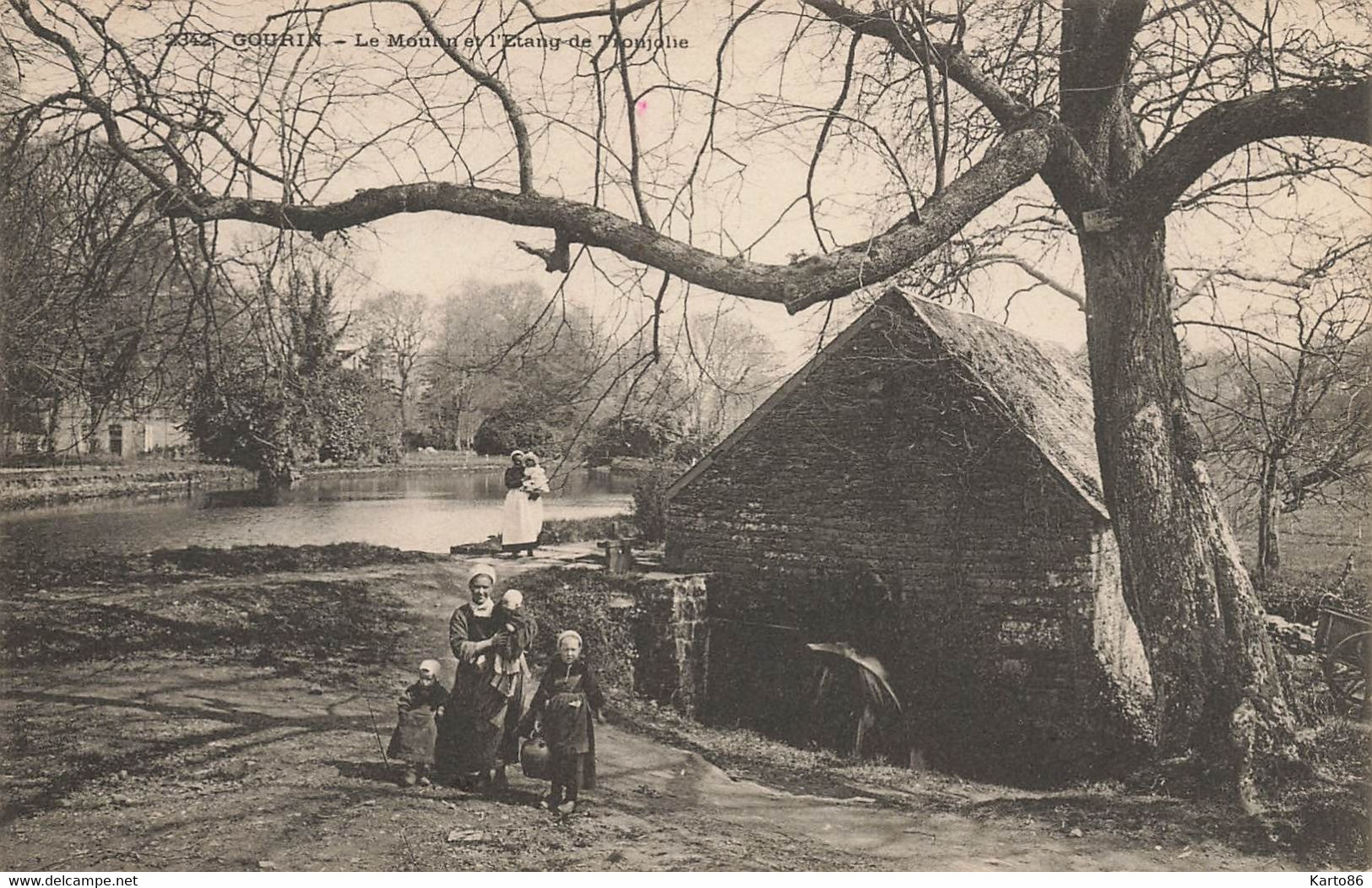 Gourin * Le Moulin Et L'étang De Tronjolie * Minoterie Enfants Villageois - Gourin