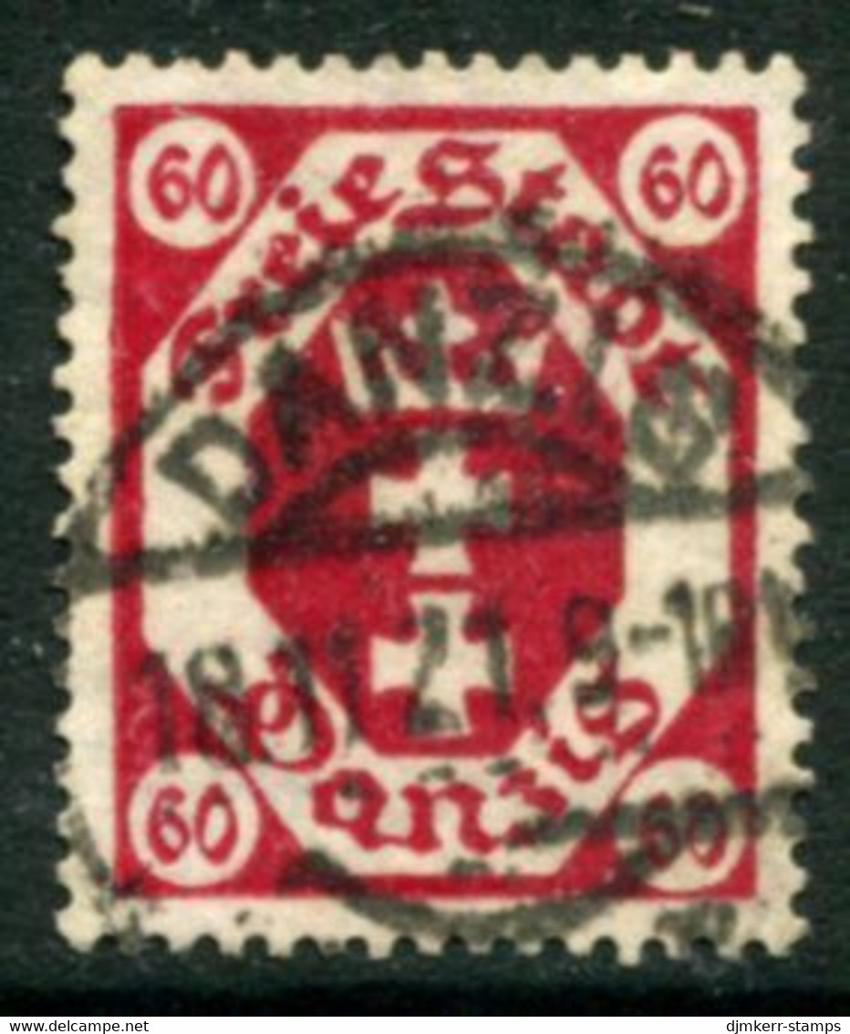 DANZIG 1921  Arms 60 Pf. Postally Used.  Michel 81,  Infla Expertised - Usados