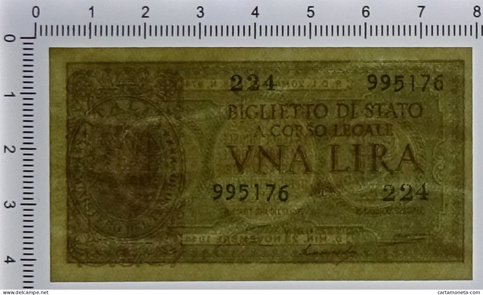 1 LIRA BIGLIETTO DI STATO LUOGOTENENZA UMBERTO VENTURA 23/11/1944 FDS - Andere