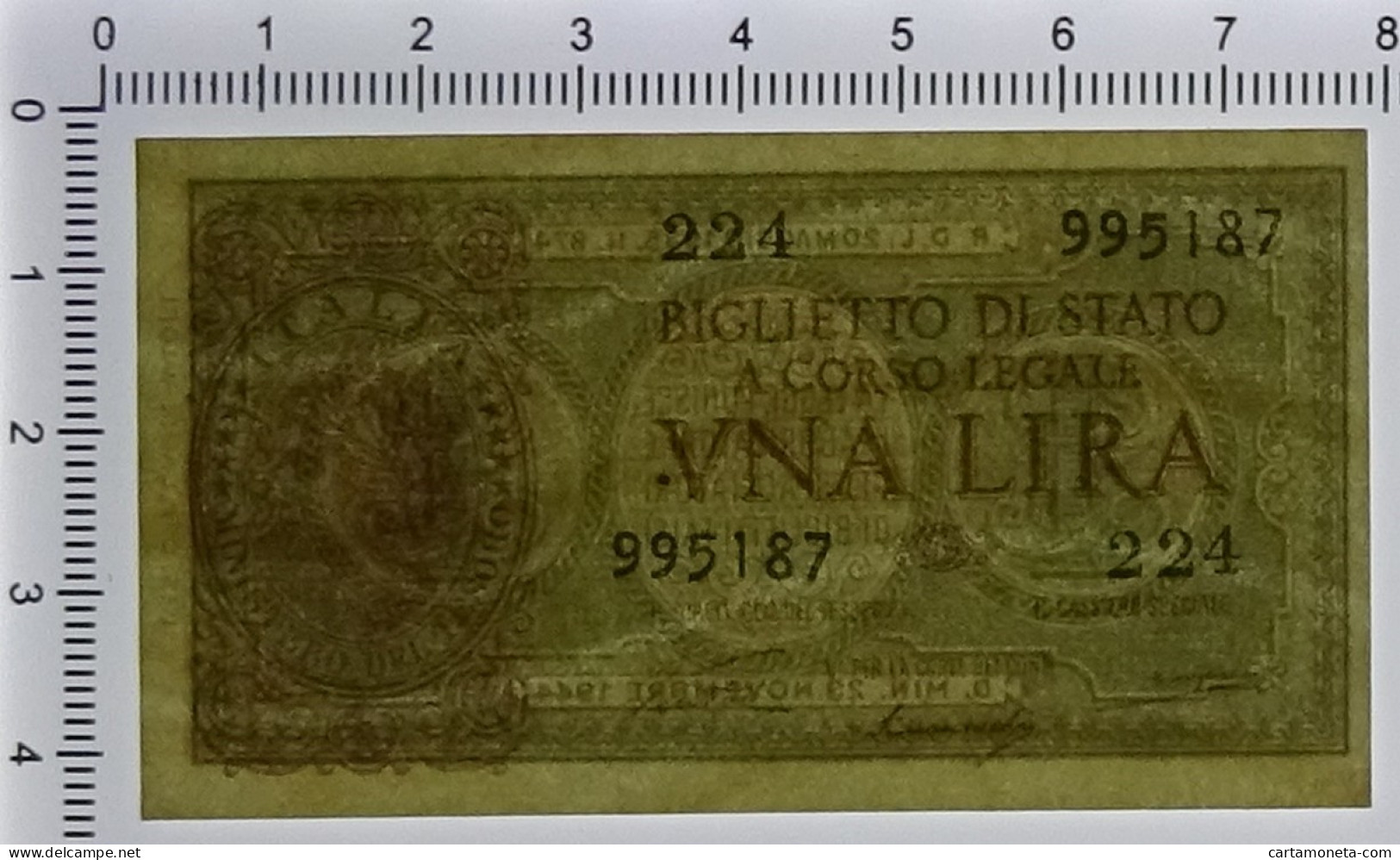 1 LIRA BIGLIETTO DI STATO LUOGOTENENZA UMBERTO VENTURA 23/11/1944 FDS - Regno D'Italia – Other