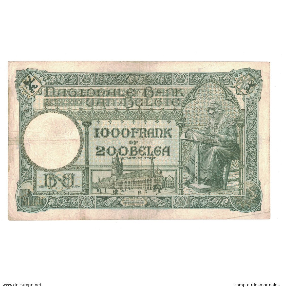 Billet, Belgique, 1000 Francs-200 Belgas, 1933, 9-6-1933, KM:104, TTB - 1000 Francs & 1000 Francs-200 Belgas