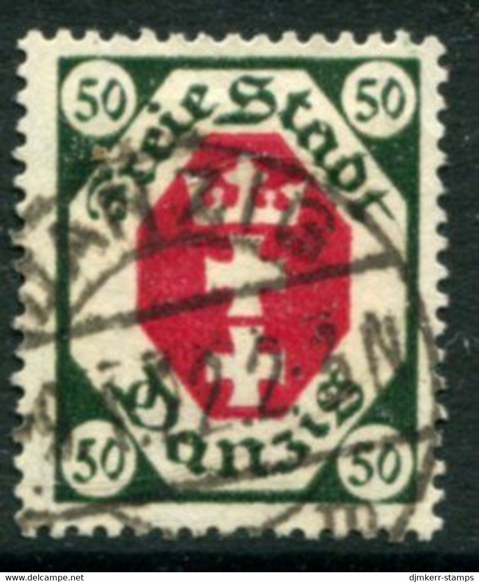 DANZIG 1921  Arms 50 Pf. Postally Used.  Michel 80,  Infla Expertised - Gebraucht