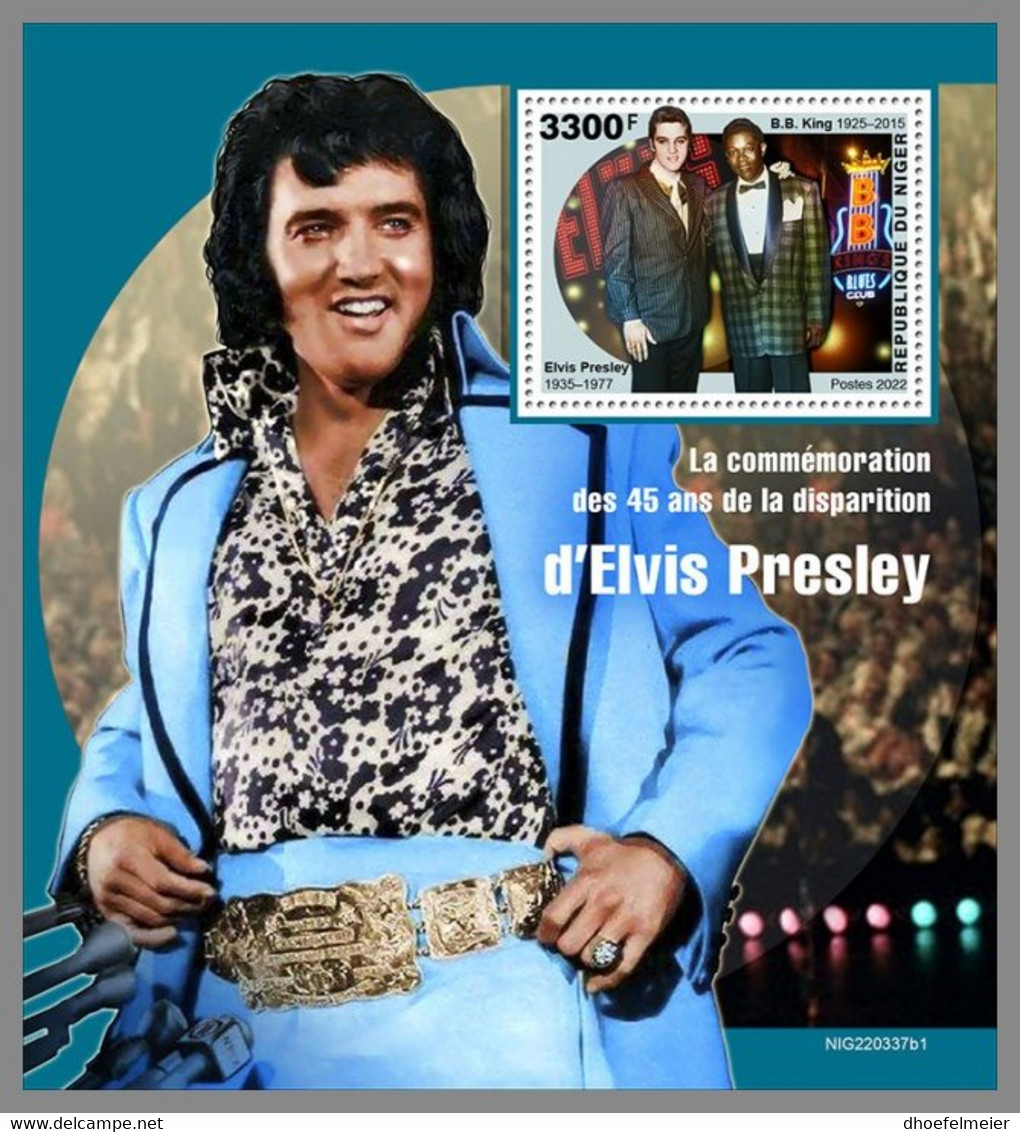 NIGER 2022 MNH Elvis Presley S/S I - IMPERFORATED - DHQ2302 - Elvis Presley