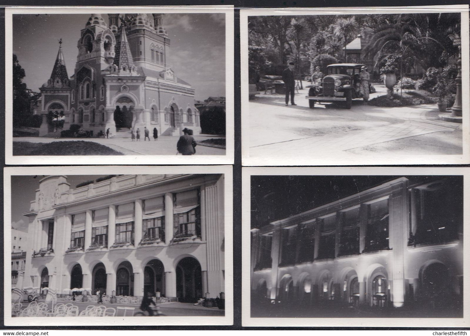 4 X VIEILLE PHOTO NICE ( 06 )  - La Cité - Palais De La Méditerranée - église Russe - Hotel Prince De Galles - Places