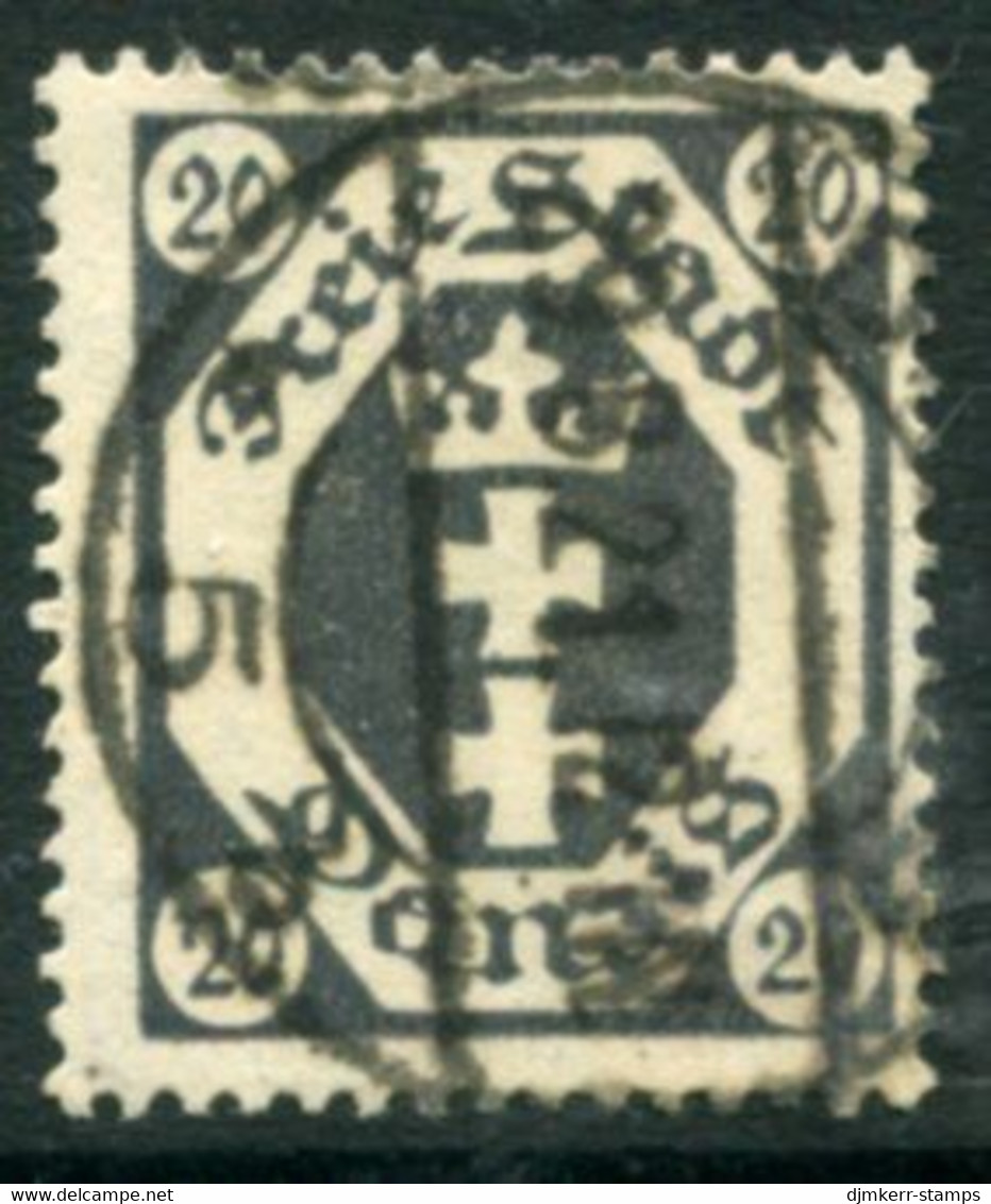 DANZIG 1921  Arms 20 Pf. Postally Used.  Michel 76,  Infla Expertised - Usados
