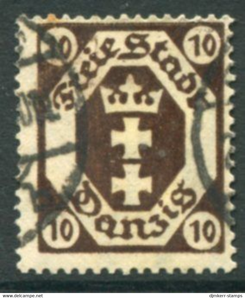 DANZIG 1921  Arms 10 Pf. Postally Used.  Michel 74,  Infla Expertised - Oblitérés