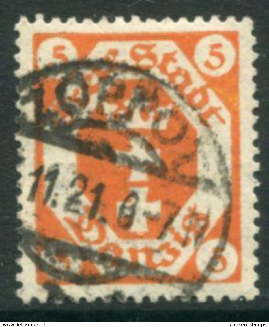 DANZIG 1921  Arms 5 Pf. Postally Used.  Michel 73,  Infla Expertised - Used