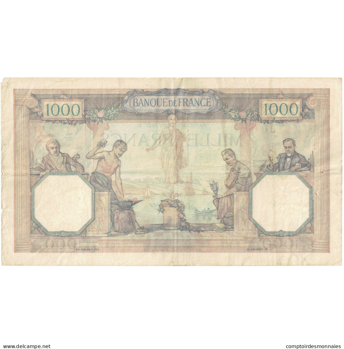 France, 1000 Francs, Cérès Et Mercure, A.167 106, TB+, Fayette:37.1, KM:79a - 1 000 F 1927-1940 ''Cérès Et Mercure''