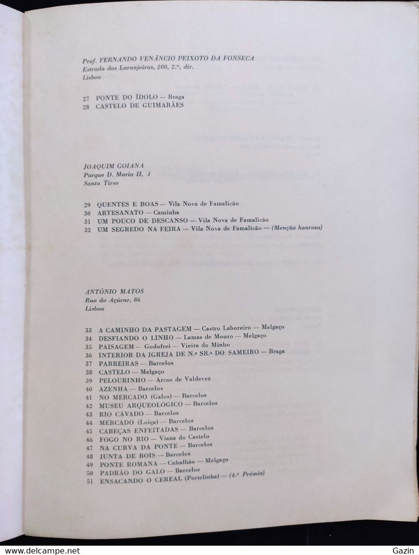 C1/6 - Catálogo * I Concurco Fotográfico - O Minho * 1963 * Portugal - Programme