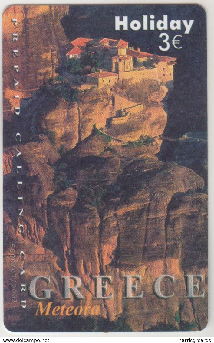 GREECE - Holiday Greece ,Meteora, AMIMEX Prepaid Card ,3 €, Tirage 5.000, Used - Grèce