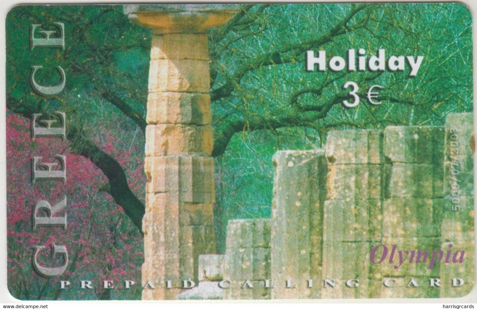 GREECE - Holiday Greece ,Olympia, AMIMEX Prepaid Card ,3 €, Tirage 5.000, Used - Grèce
