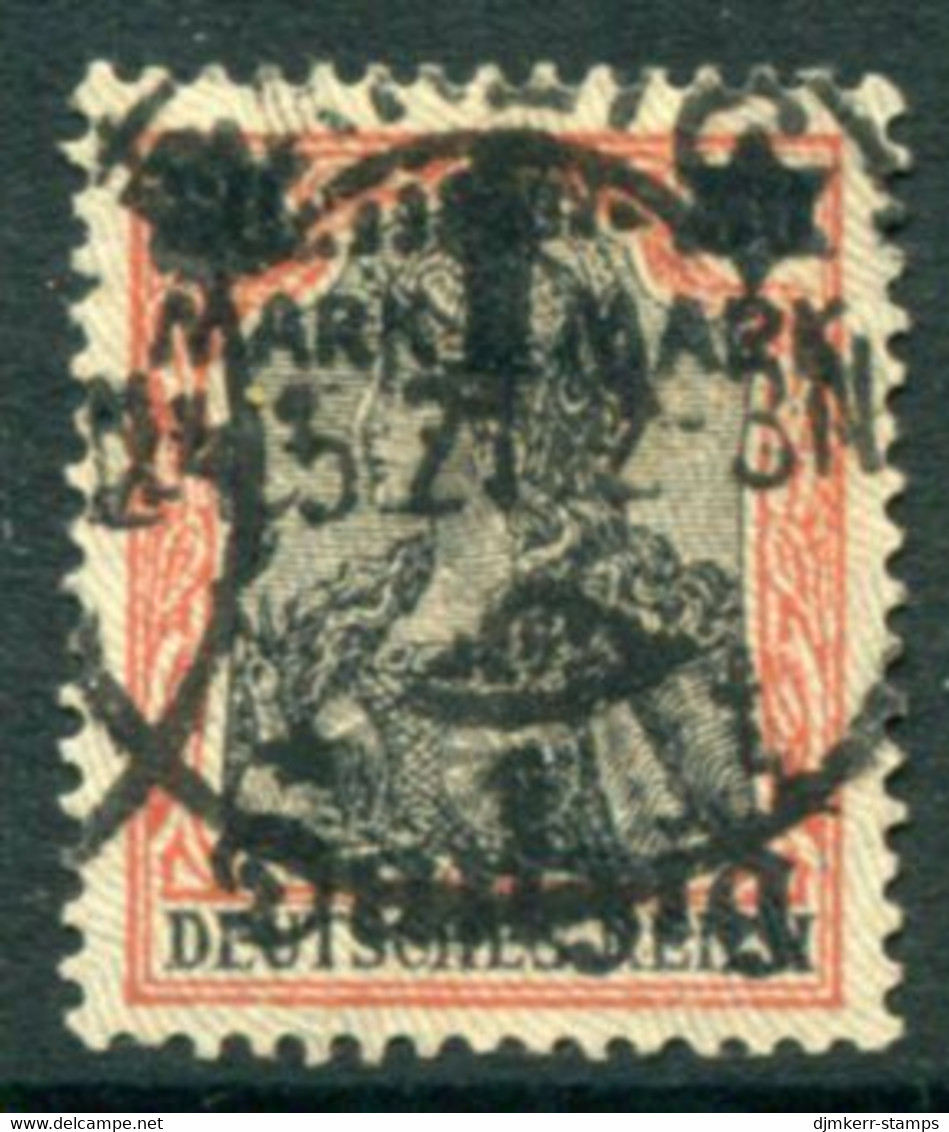 DANZIG 1920 Surcharge 1 Mk.grey Burelage Upwards. Postally Used.  Michel 26 I,  Infla Expertised - Gebraucht