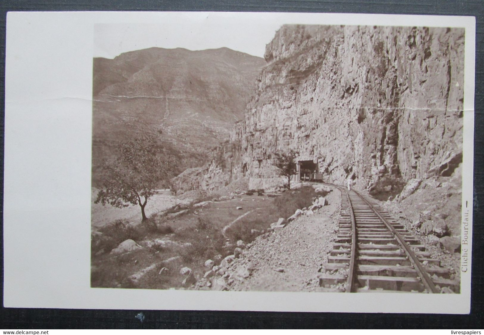 Chine Construction Chemin Fer Shanxi Carte Photo Ancienne Cliche Bourdau Avec Legende Tunnel - Chine