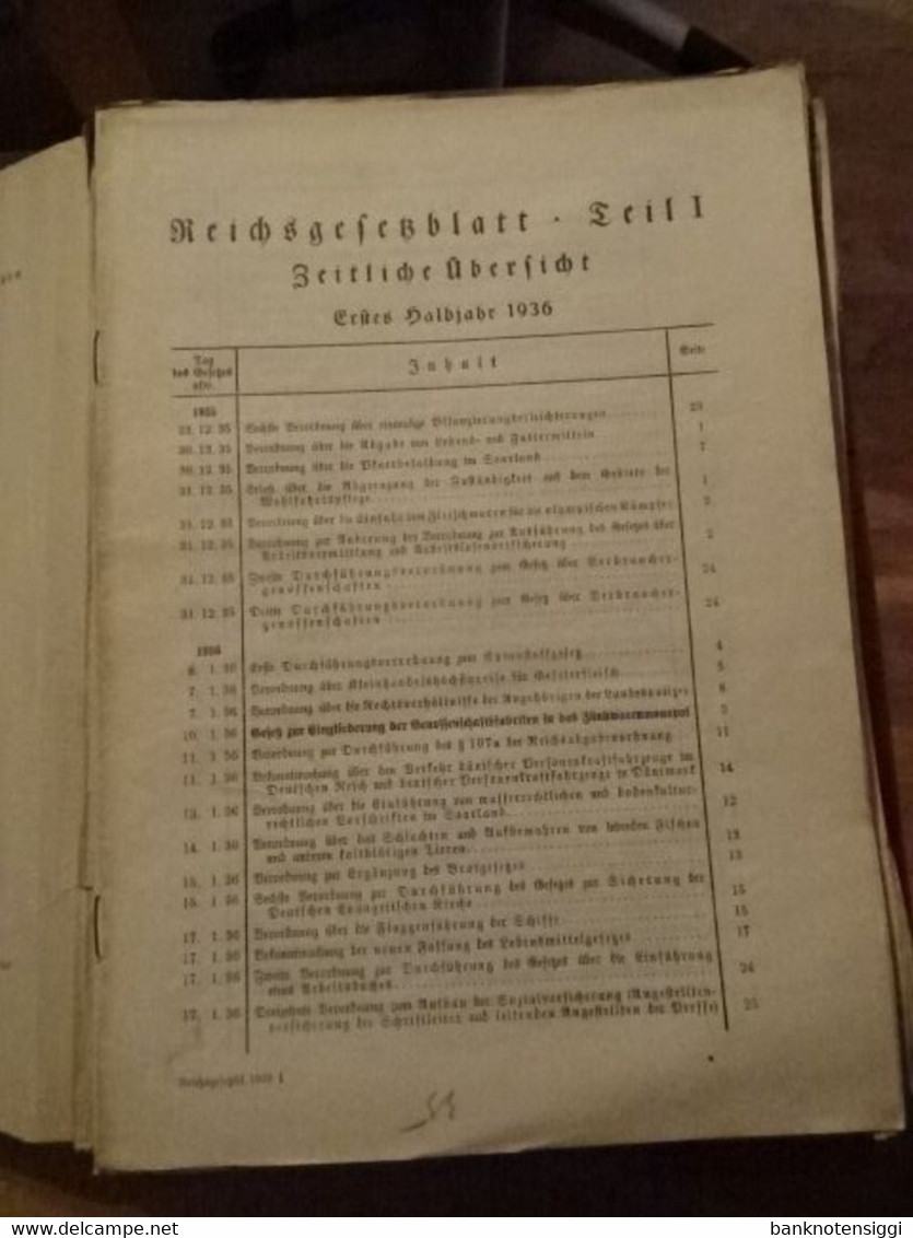 Reichsgesetzblätter Jahrgang Nr.1 - 111  1938