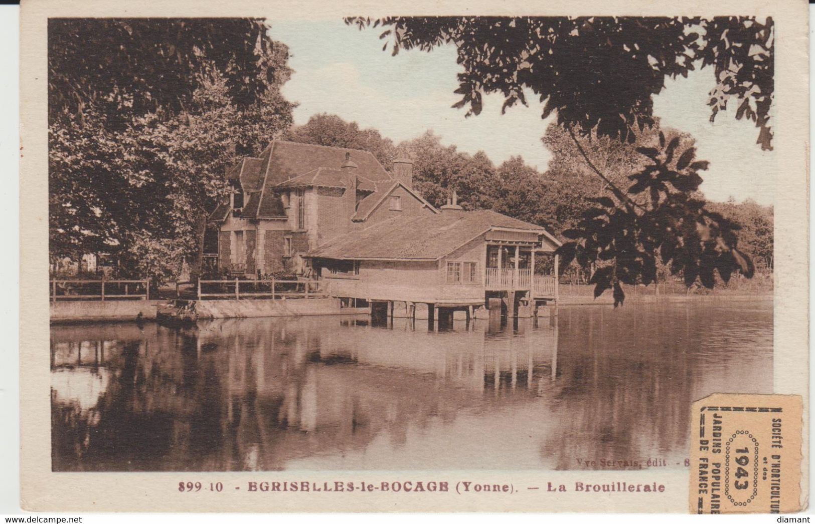 EGRISELLES LE BOCAGE (89) - La Brouilleraie - Vignette : Jardins Populaires De France 1943 - Bon état - Egriselles Le Bocage