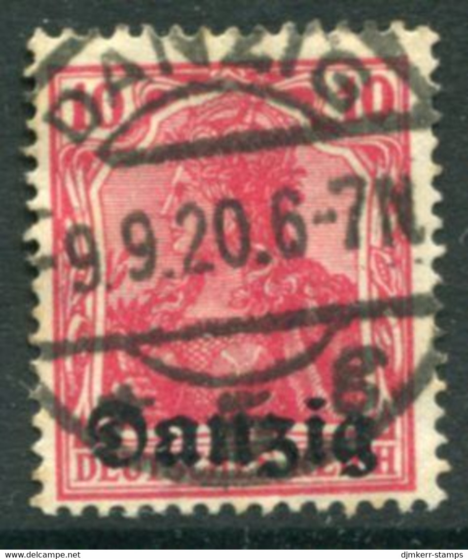 DANZIG 1920 Overprint On 10 Pf..Germania  Postally Used.  Michel 2,  Infla Expertised - Used
