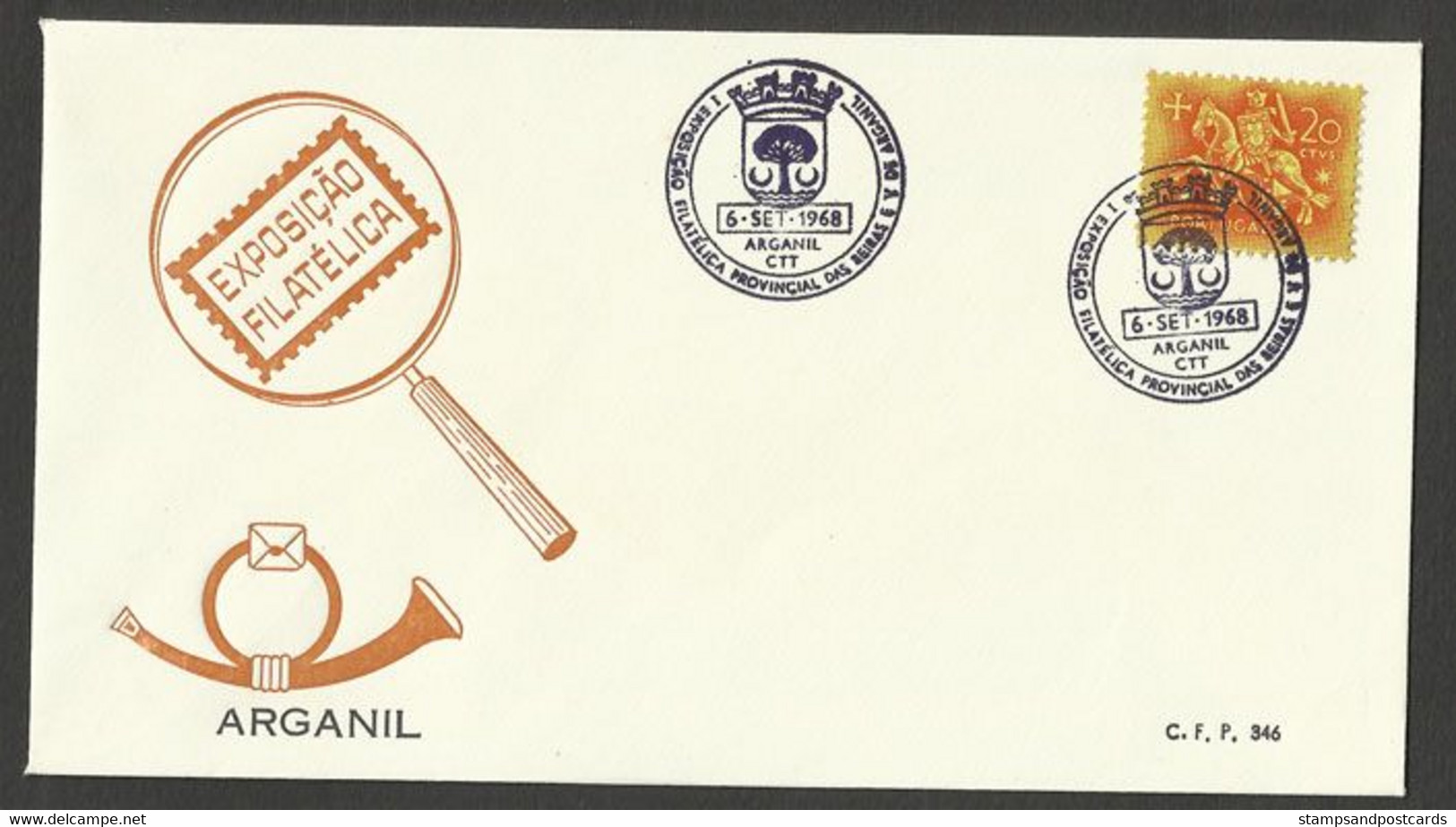 Portugal Cachet Commemoratif Expo Philatelique Arganil 1968 Philatelic Expo Event Postmark - Postal Logo & Postmarks