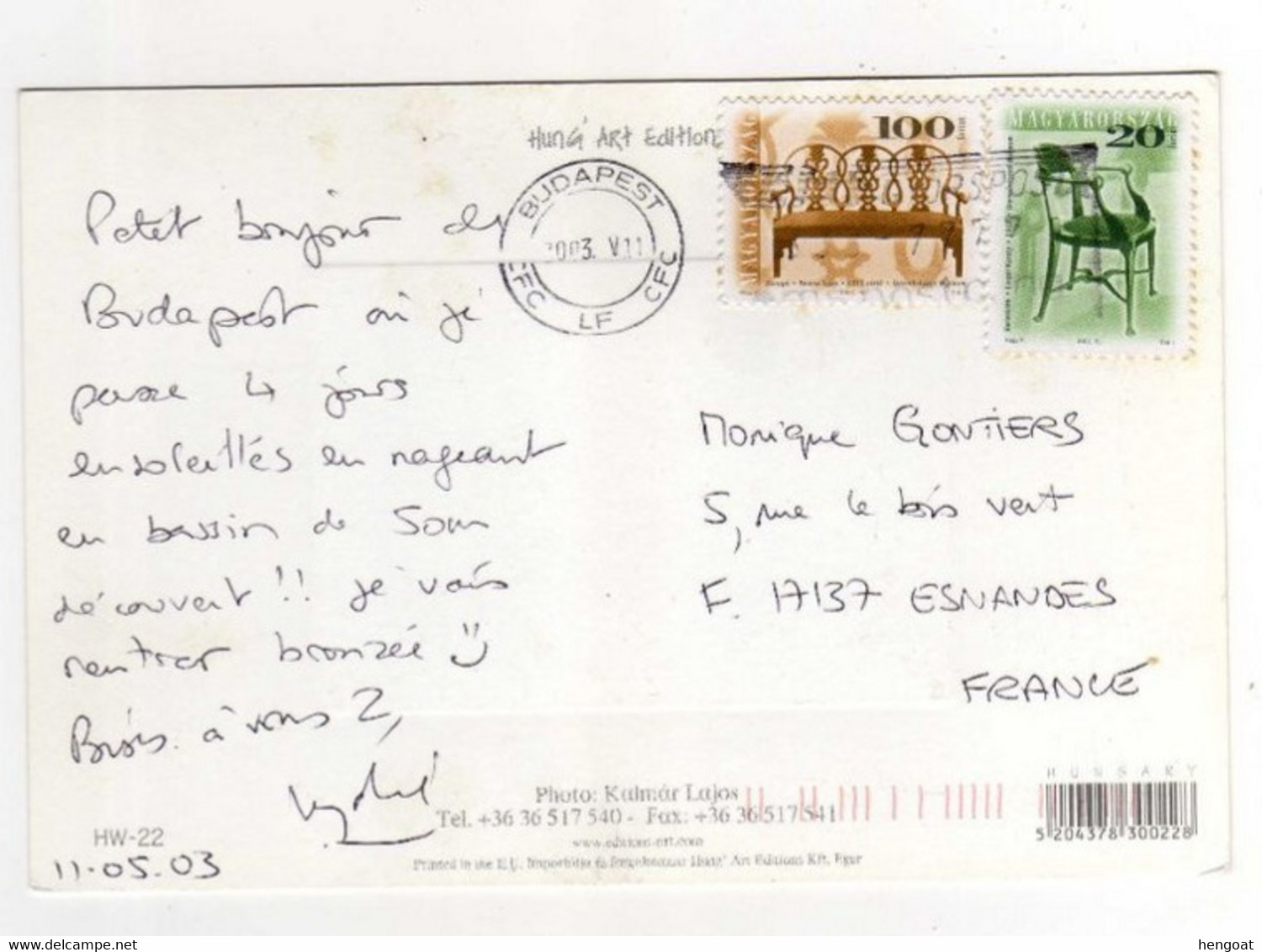 Timbres , Stamps " Meubles , Designer " Sur Cp , Carte , Postcard Du 11/05/2003 - Brieven En Documenten