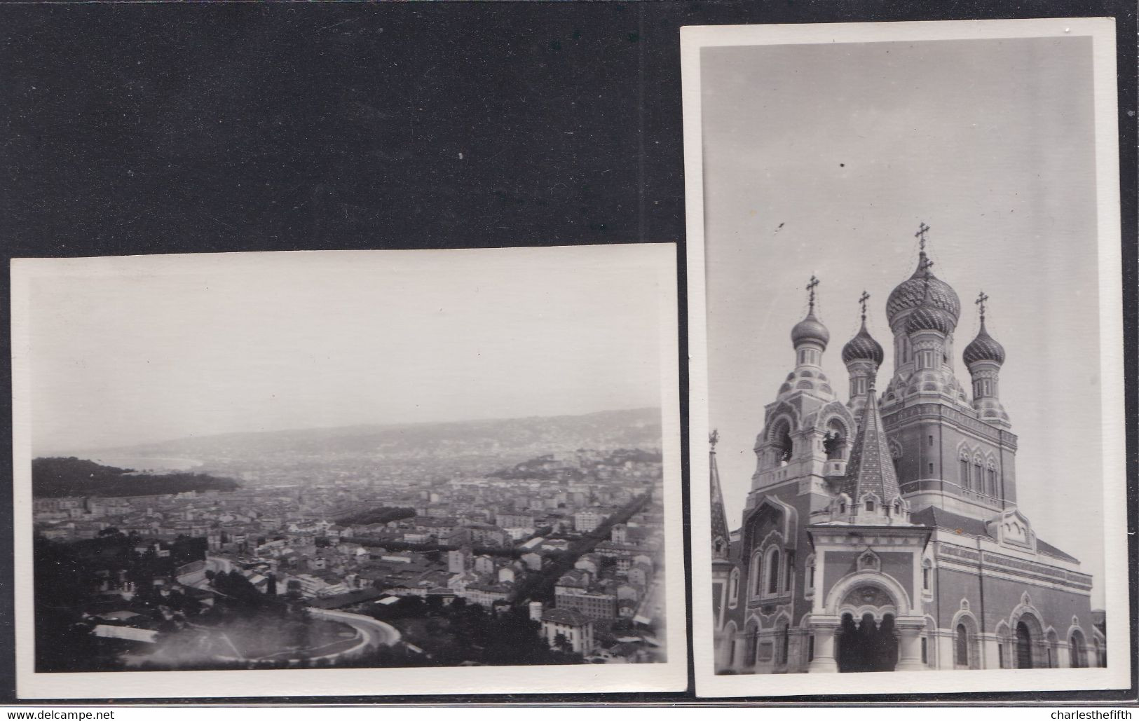 2 X VIEILLE PHOTO * NICE ( 06 ) * Panorama - Clochers De L'église Russe * - Places