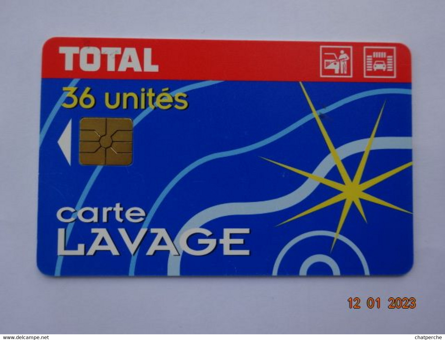 CARTE A PUCE CHIP CARD  CARTE LAVAGE AUTO TOTAL 36 UNITES 400 STATIONS - Colada De Coche