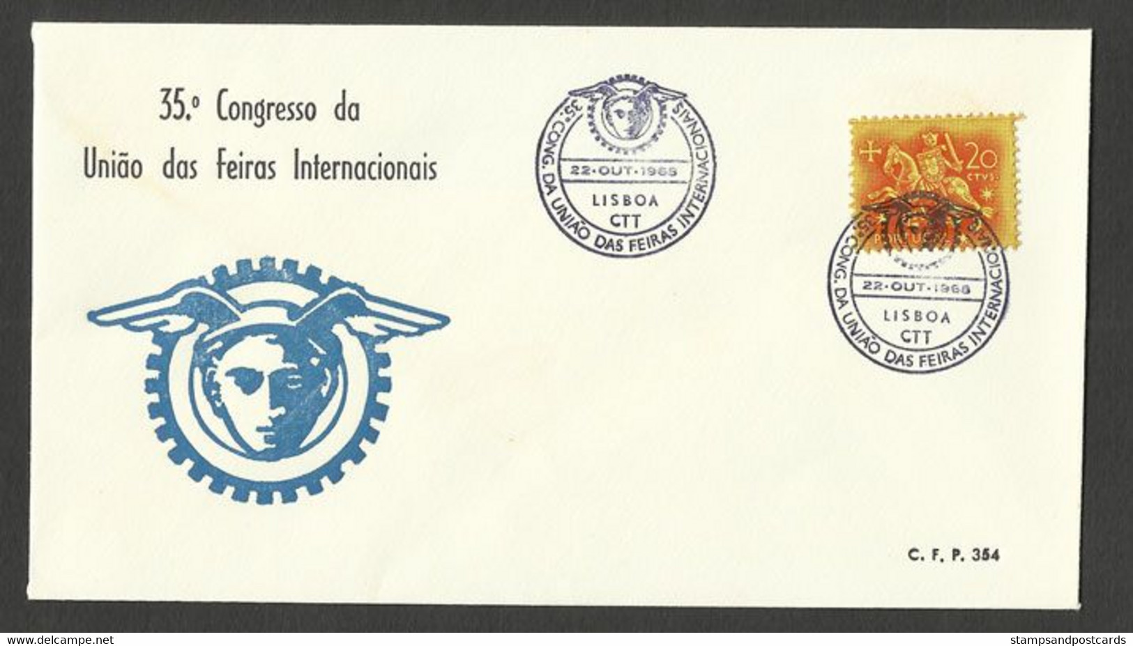 Portugal Cachet Commémoratif Congress Union De Foires Internationales 1968 Event Pmk International Fairs Union Congress - Postal Logo & Postmarks