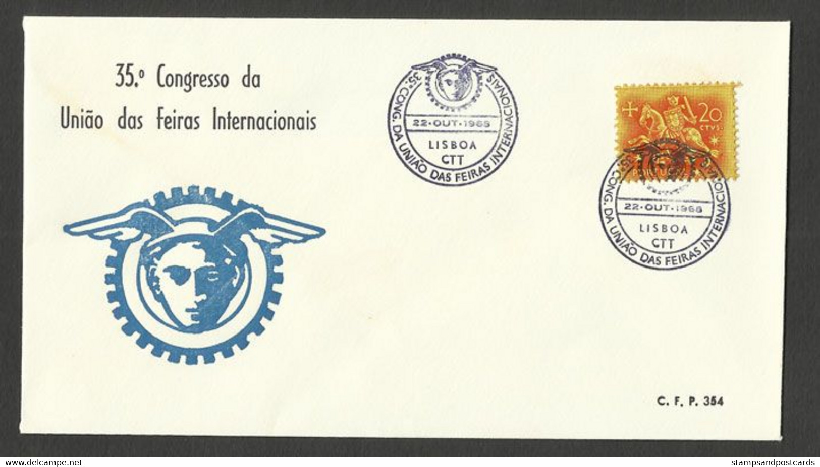 Portugal Cachet Commémoratif Congress Union De Foires Internationales 1968 Event Pmk International Fairs Union Congress - Flammes & Oblitérations