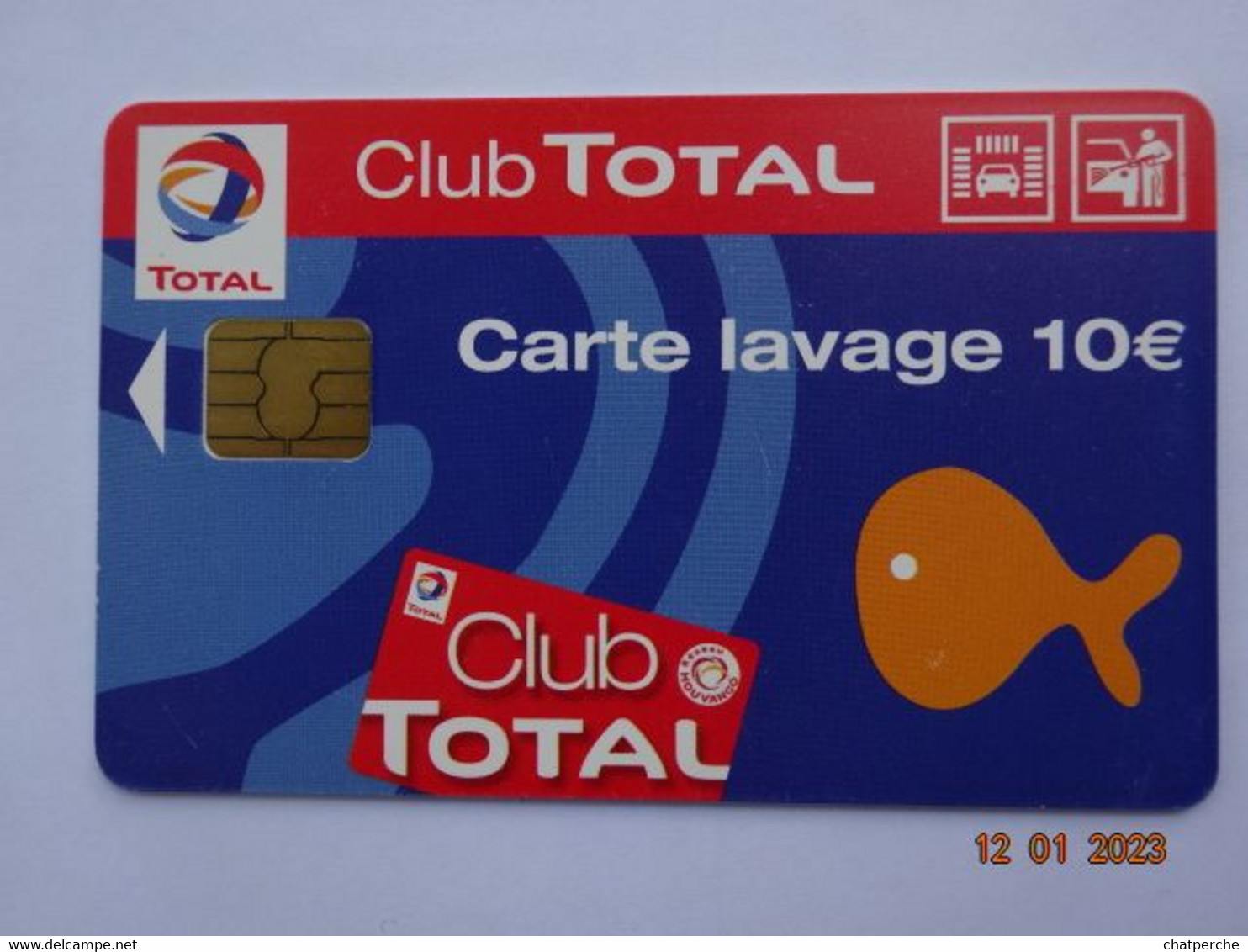 CARTE A PUCE CHIP CARD  CARTE LAVAGE AUTO TOTAL  CLUB TOTAL 10 € - Autowäsche