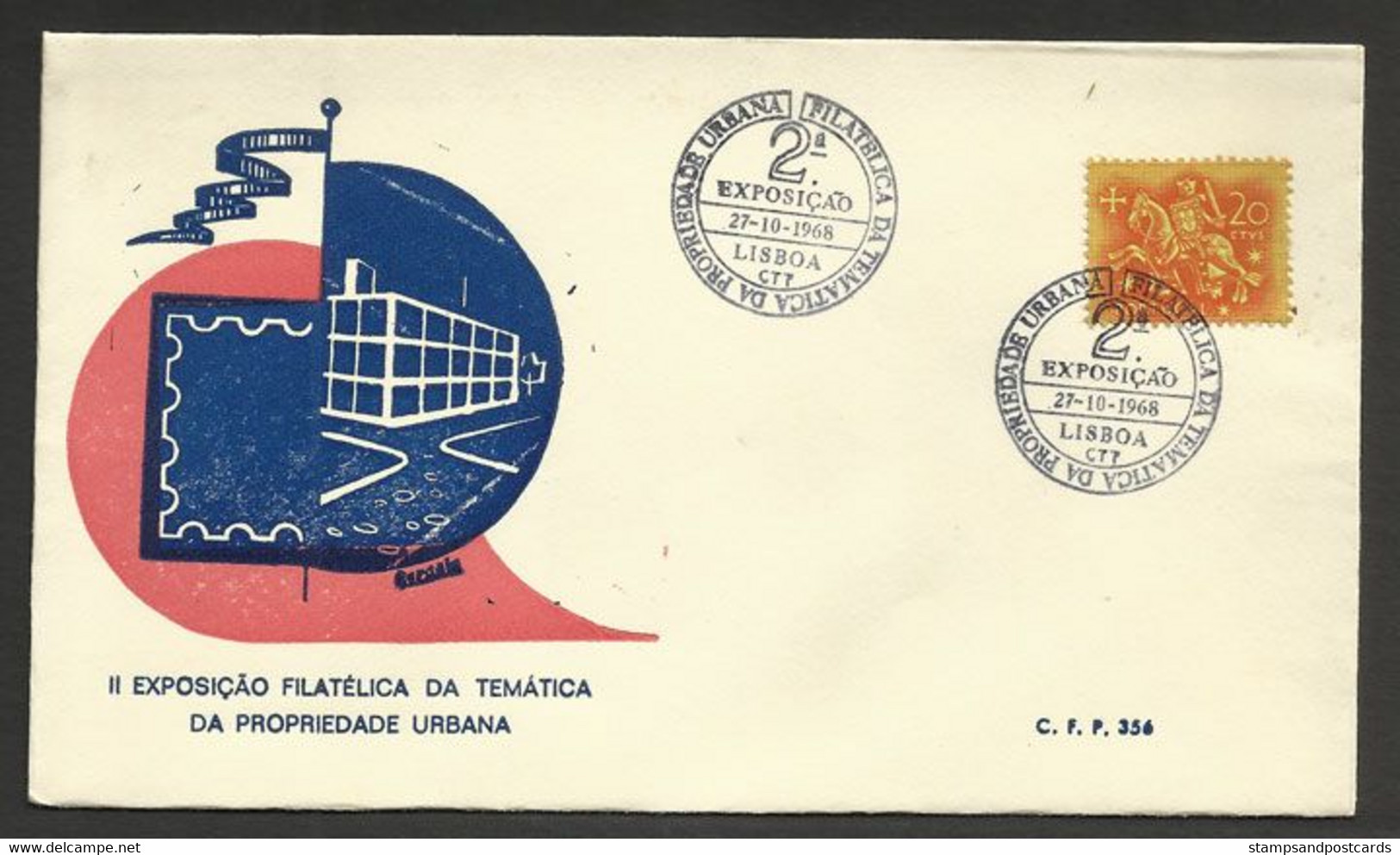 Portugal Cachet Commémoratif  Expo Philatelique De La Propriété Urbaine 1968 Event Postmark Stamp Expo - Flammes & Oblitérations