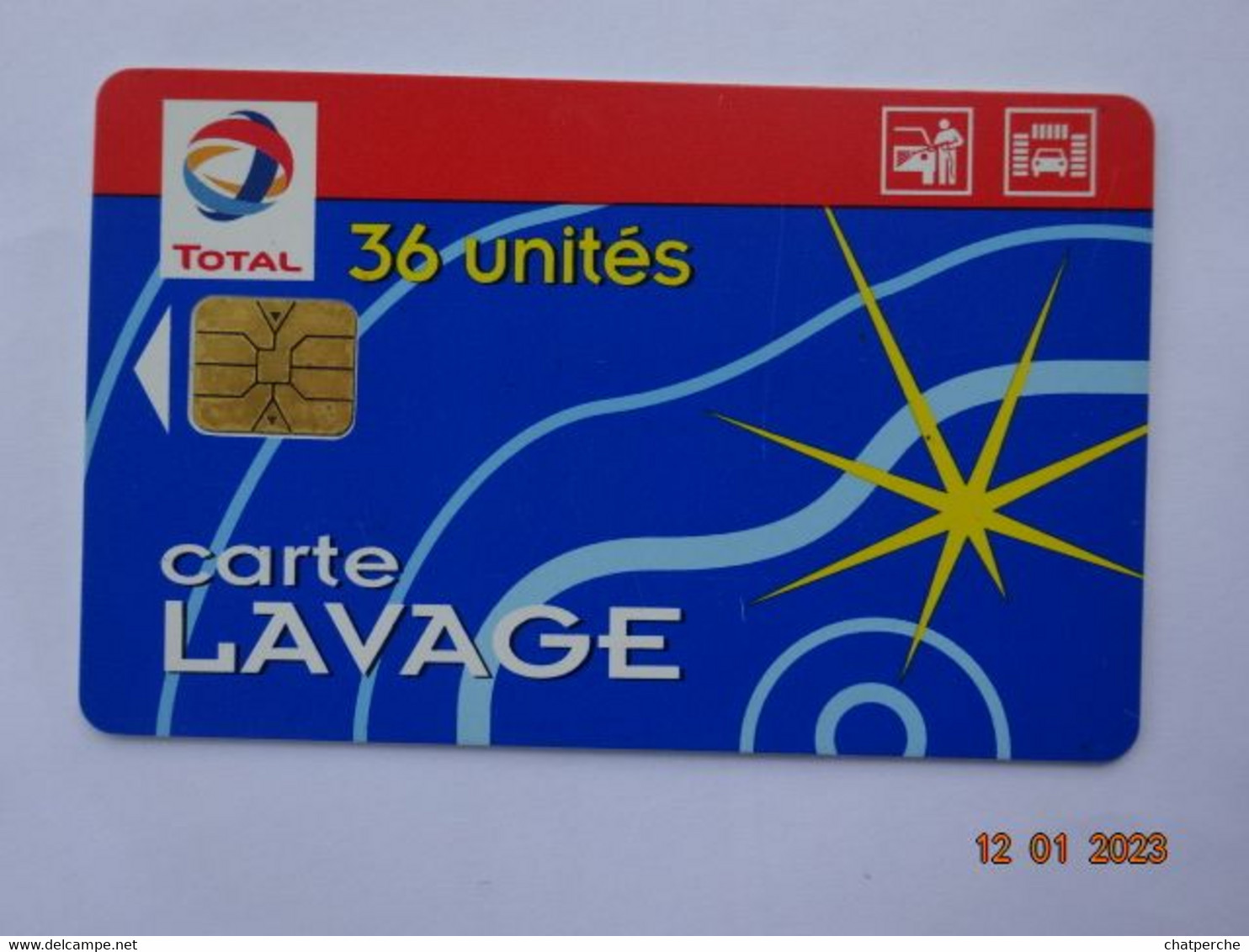 CARTE A PUCE CHIP CARD  CARTE LAVAGE AUTO TOTAL 36 UNITES 470 STATIONS - Lavage Auto