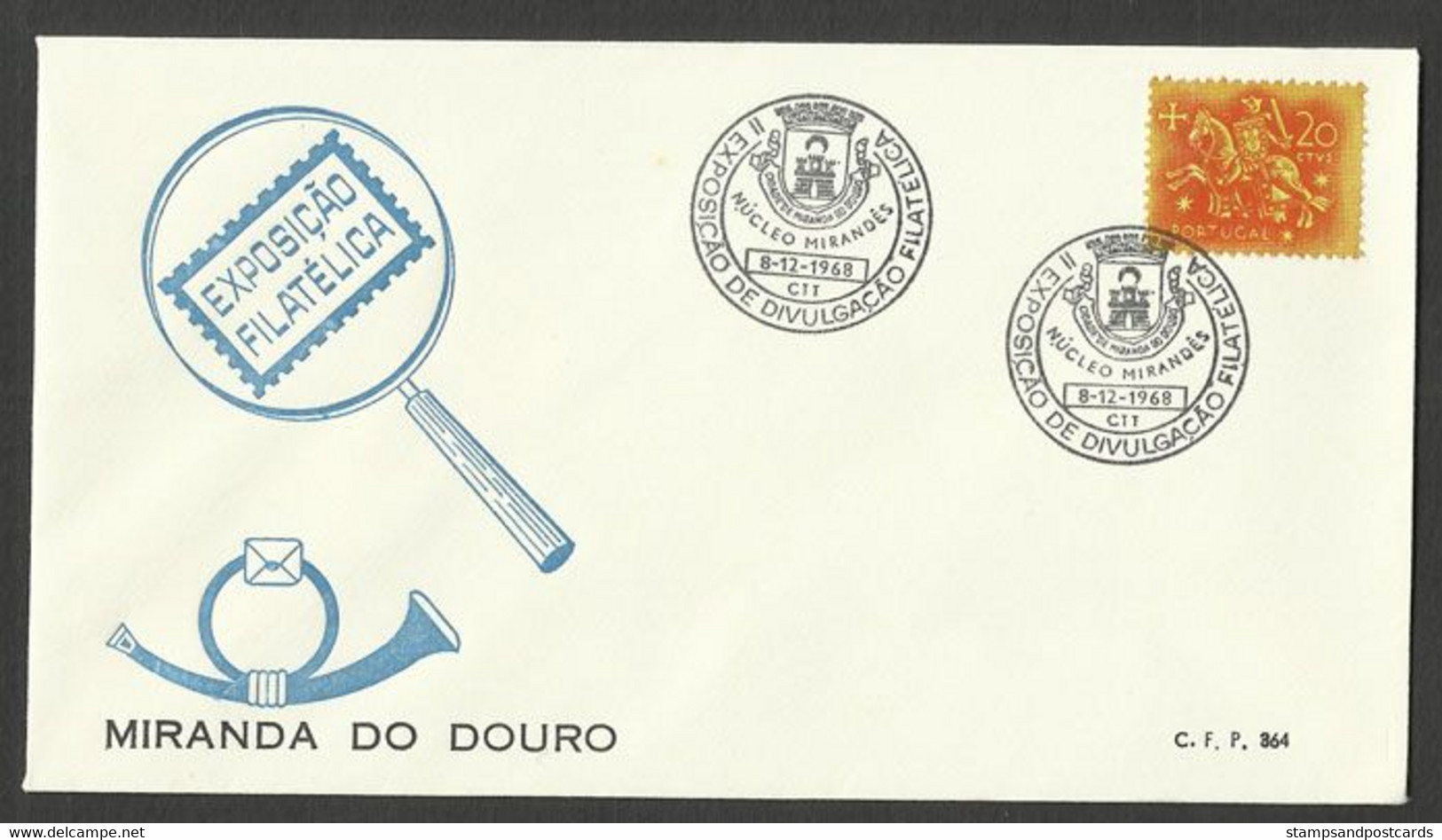 Portugal Cachet Commemoratif Expo Philatelique Miranda Do Douro 1968 Philatelic Expo Event Postmark - Flammes & Oblitérations