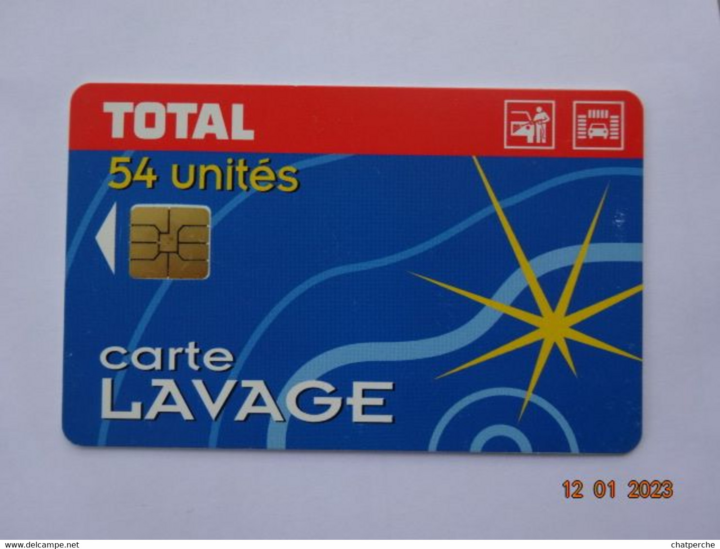 CARTE A PUCE CHIP CARD  CARTE LAVAGE AUTO TOTAL 54 UNITES 400 STATIONS - Car-wash