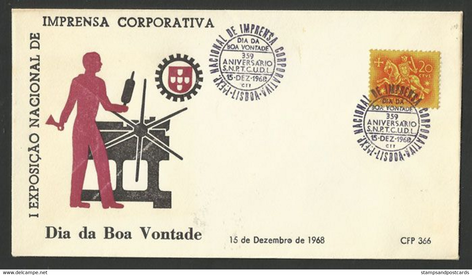 Portugal Cachet Commémoratif Exposition De Presse D'entreprise 1968 Event Postmark Corporate Press Expo - Postal Logo & Postmarks