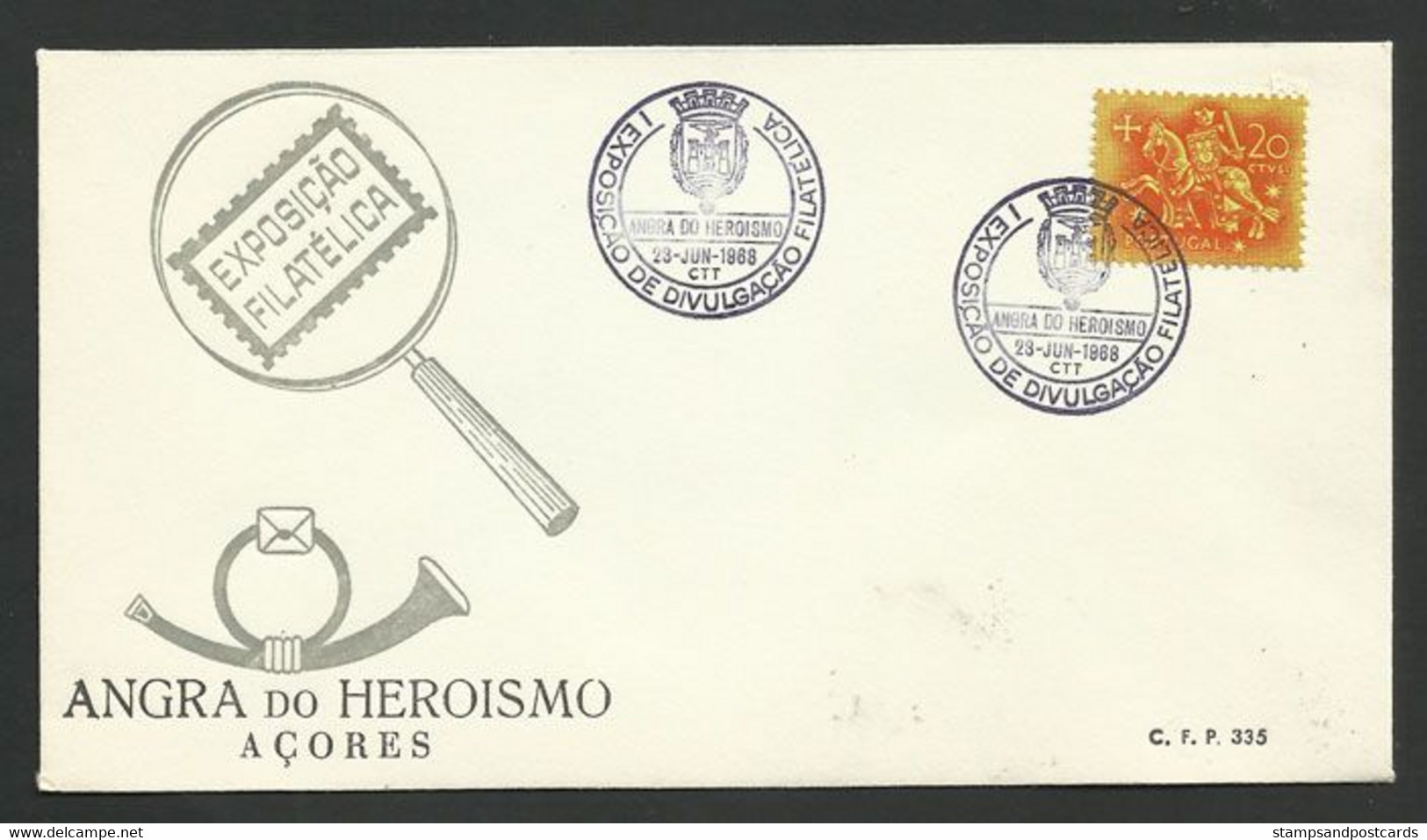 Portugal Cachet Commémoratif  Expo Philatelique Angra Do Heroísmo Açores 1968 Event Postmark Philatelic Expo Azores - Flammes & Oblitérations