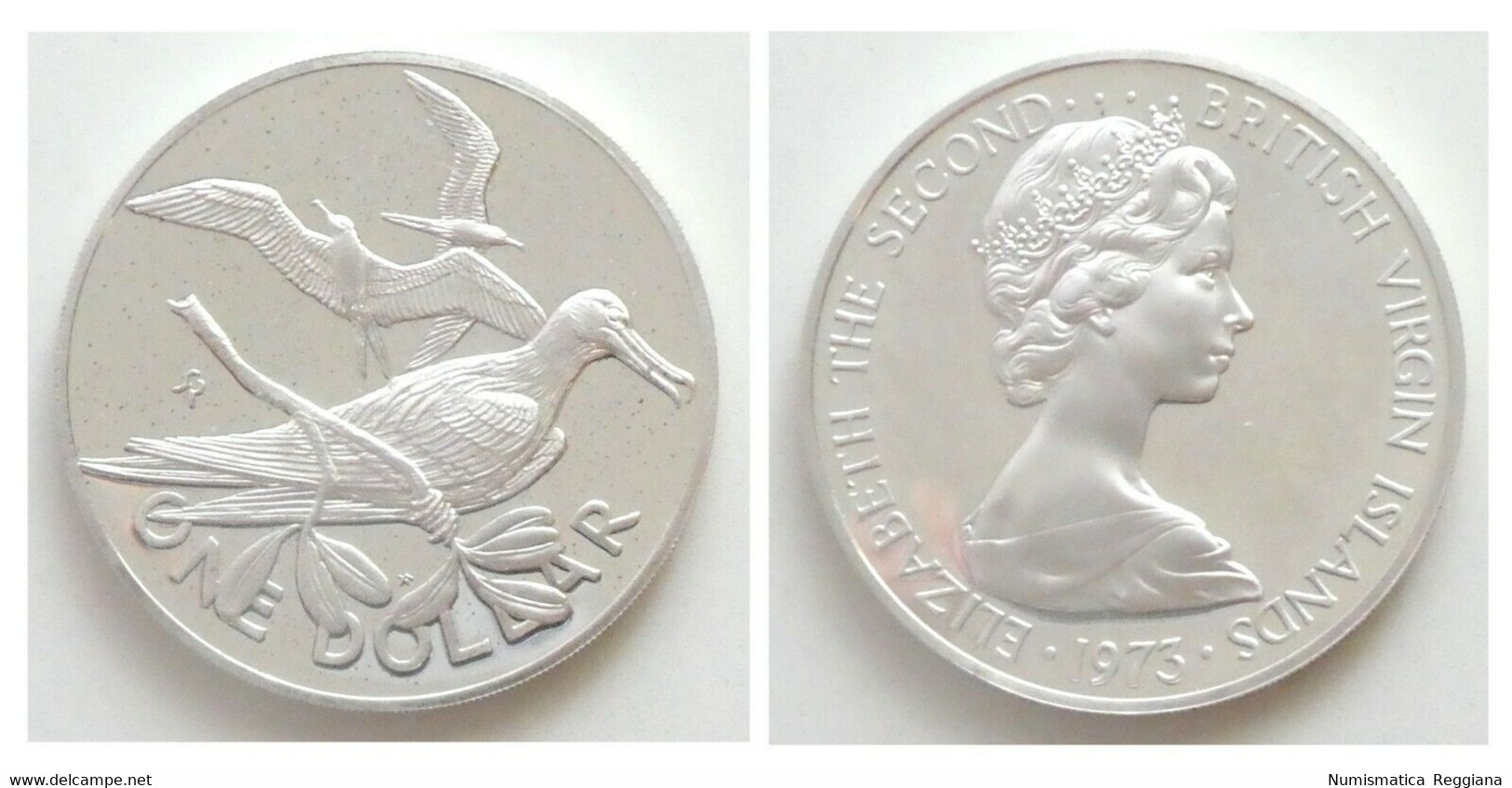 Isole Vergini Britanniche - 1 Dollaro 1973 Argento Fondo Specchio - Iles Vièrges Britanniques