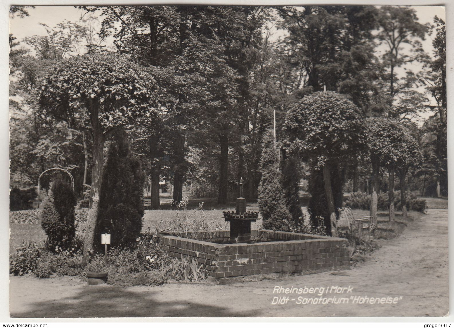 C3074) RHEINSBERG / Mark - Diät Sanatorium HOHENELSE - Park Brunnen - Rheinsberg