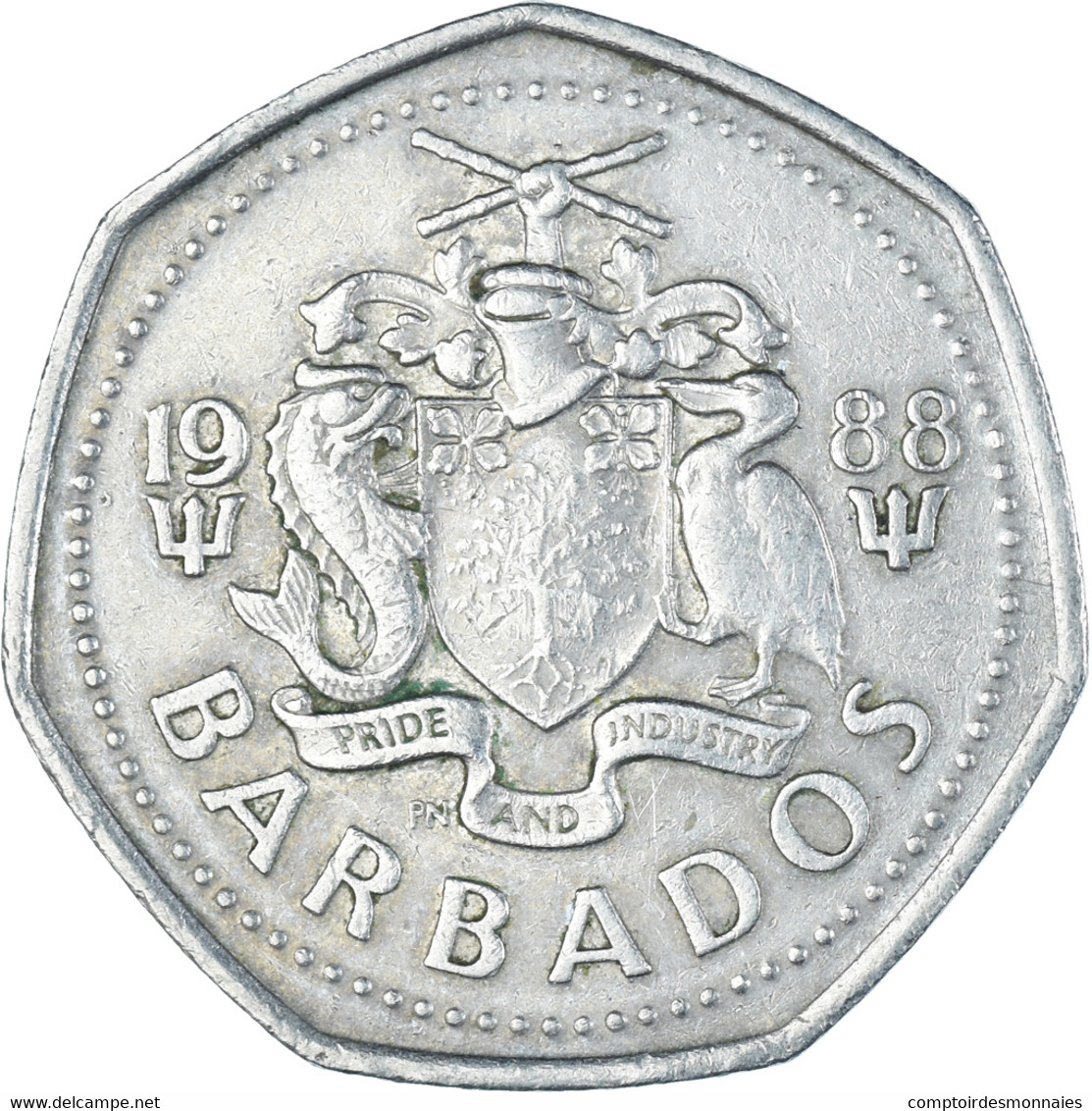 Monnaie, Barbade, Dollar, 1988 - Barbados (Barbuda)