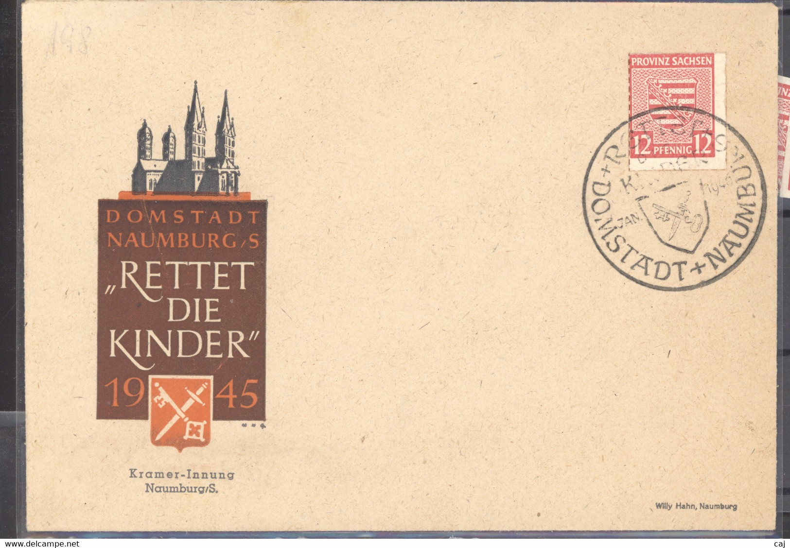 SBZ  - Provinz Sachsen  :  MI 71 X  (o) Sur Lettre , GF Rettet Die Kinder Domstadt - Covers & Documents