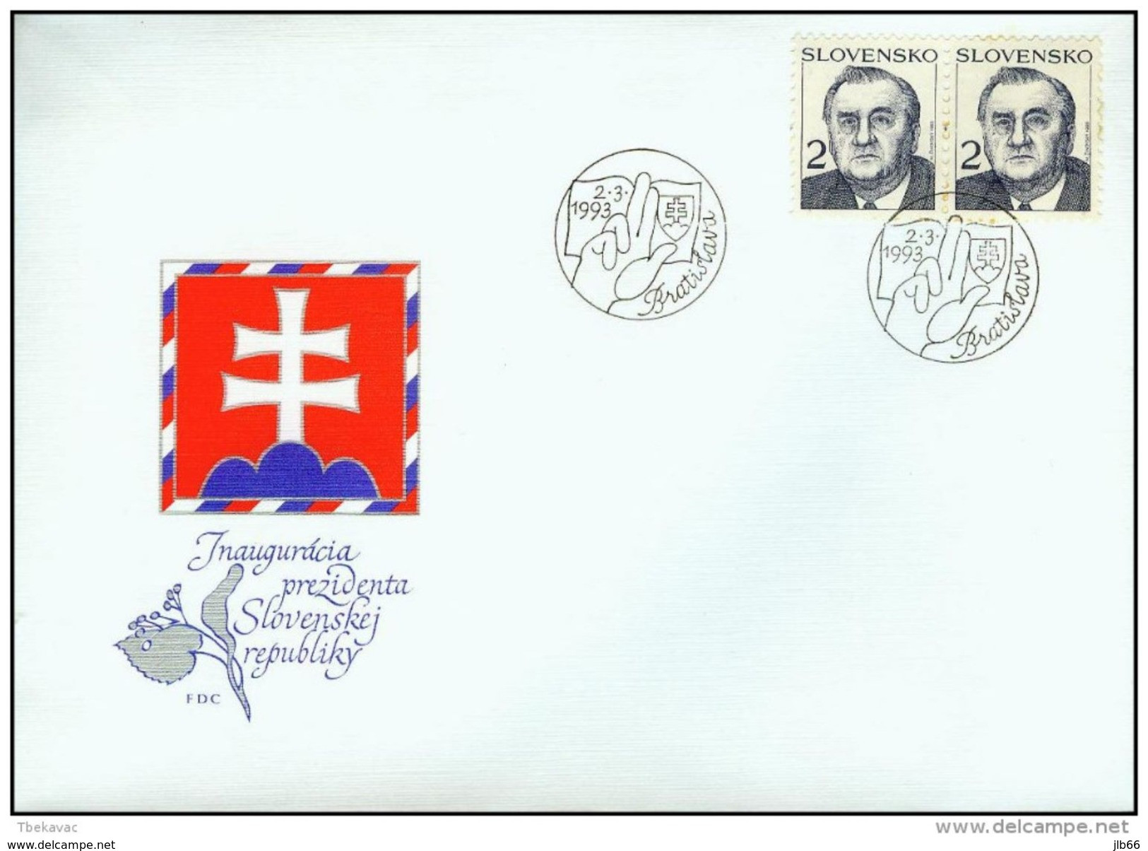 FDC 5 SLOVAQUIE 1993 Mi 166 Yv 133 1er Président De Slovaquie Michal KOVAC - FDC