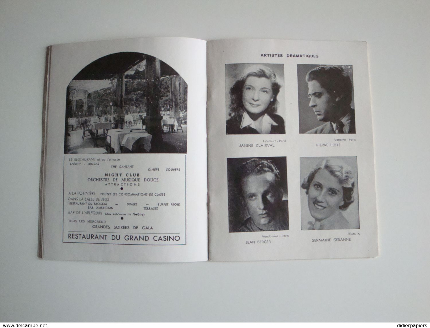 Théâtres Du Casino,VICHY,saison 1949,drame Lyrique Werther, - Programme