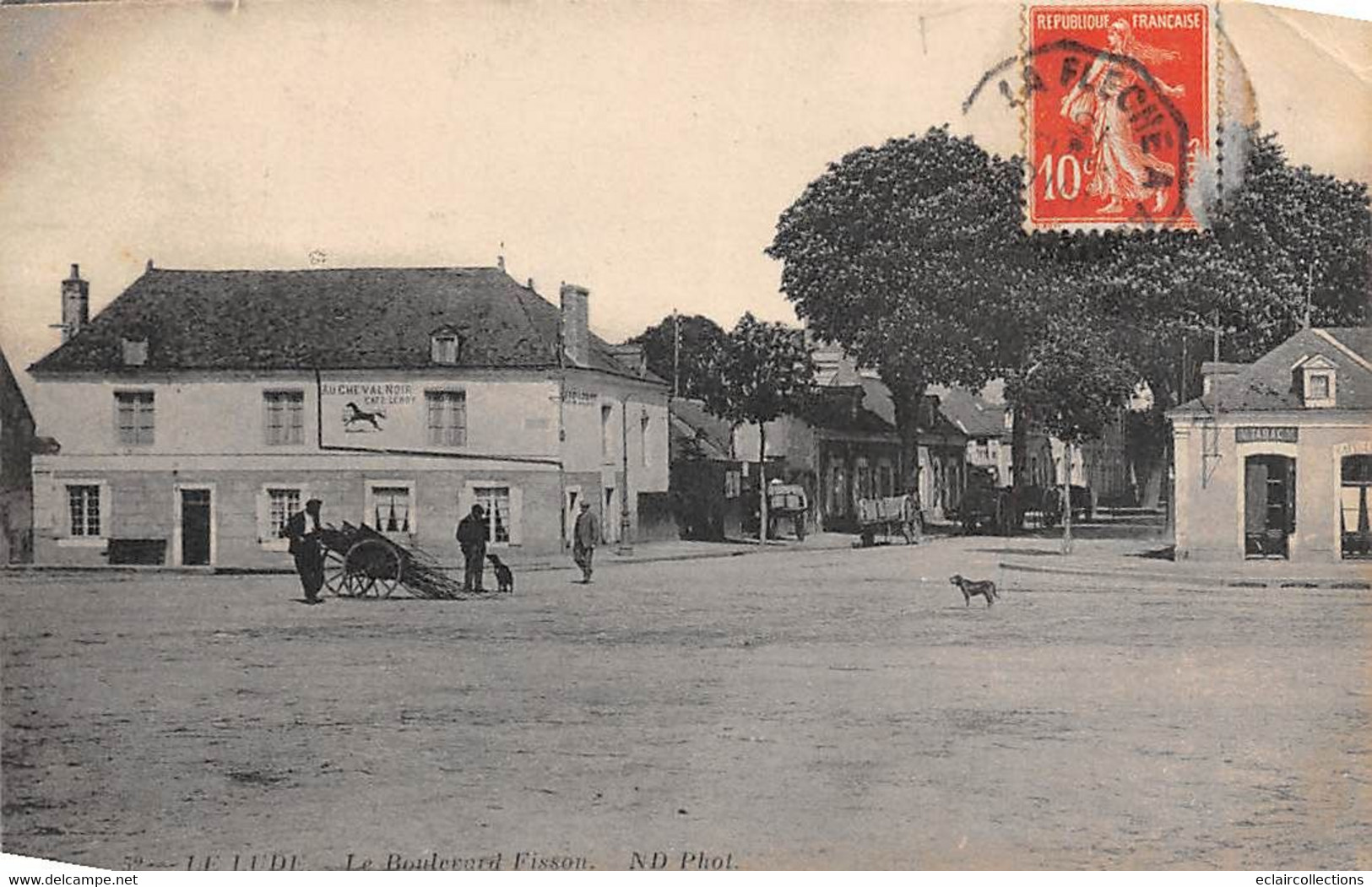 Le Lude      72       Boulevard Fisson . Café Au Cheval Noir   N° 52   (voir Scan) - Sonstige & Ohne Zuordnung