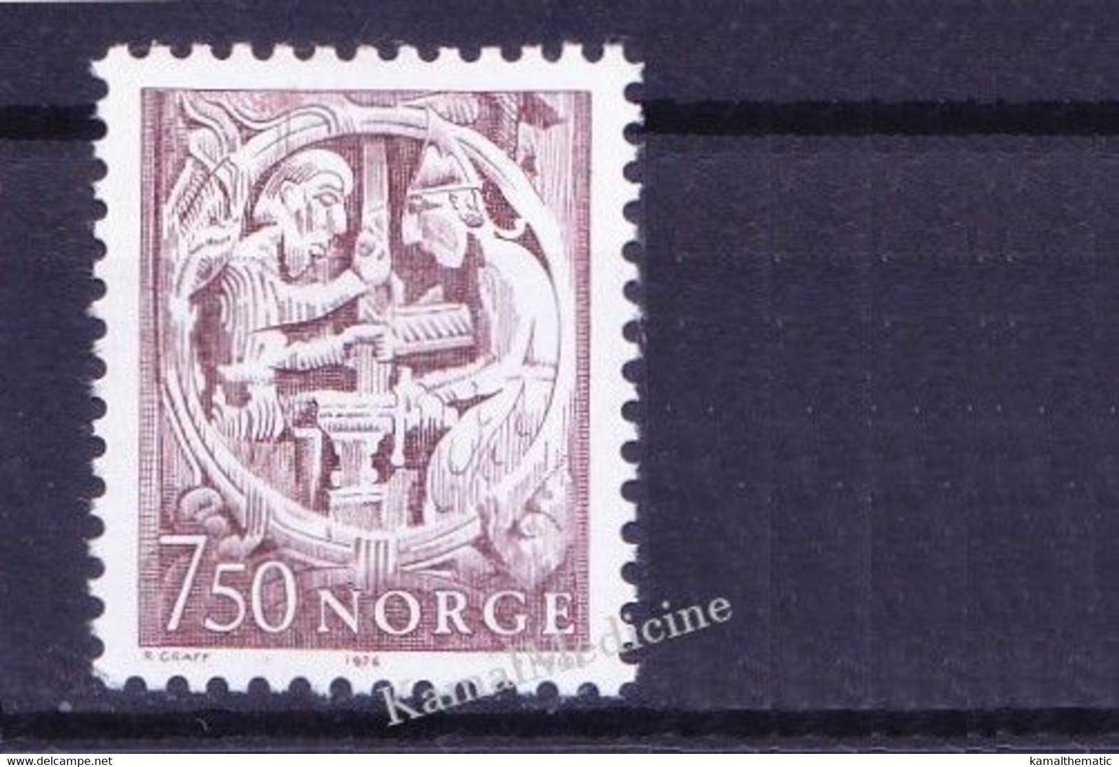 Norway 1976 MNH 1v, Woodcarving At Hylestad Church, Art - Gravures