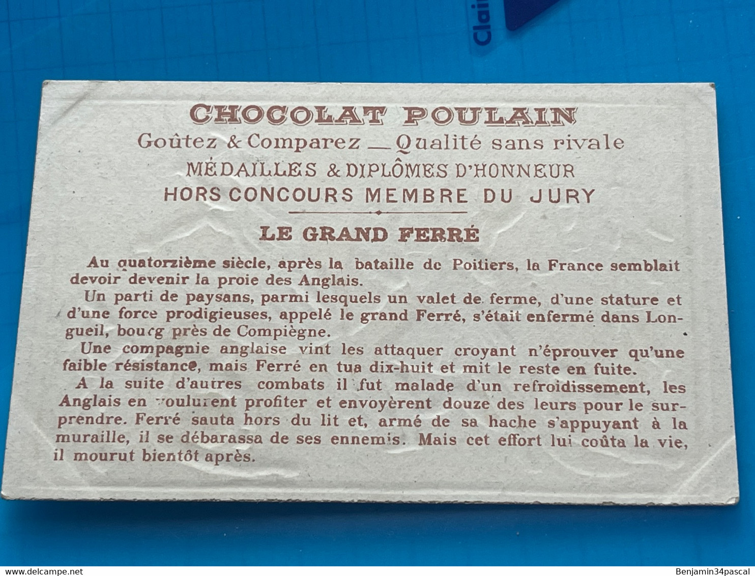 Carte Image Chromo Chocolat Poulain  - Le Grand Ferré - Schokolade