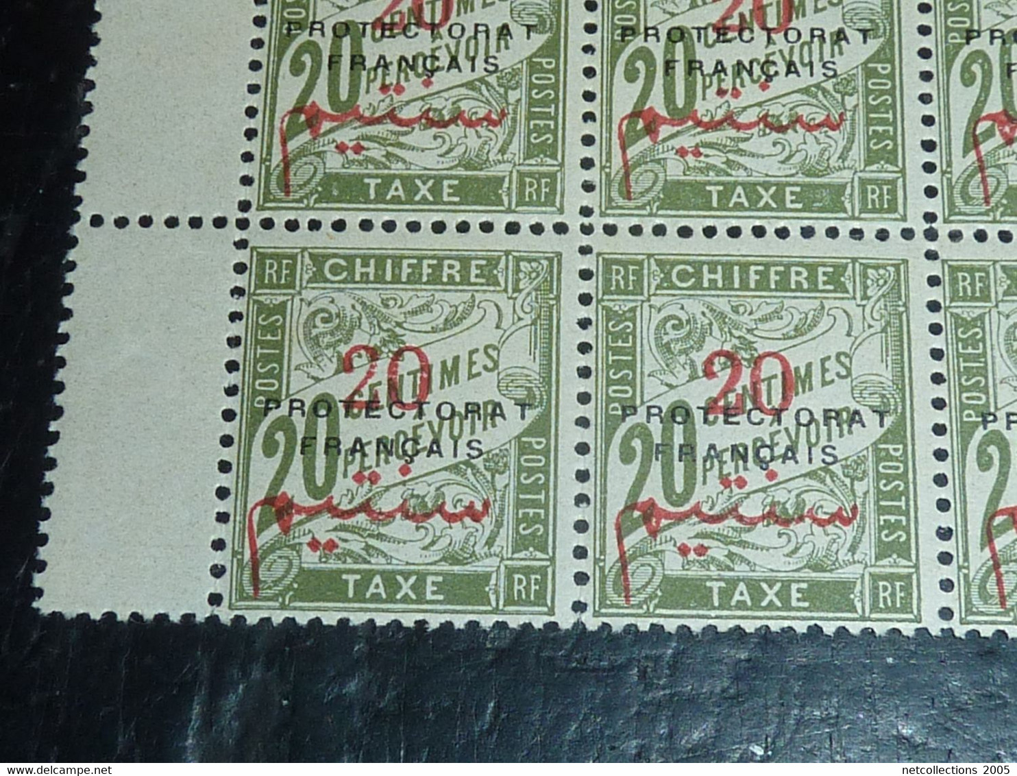 TIMBRE DU MAROC Bureaux Français 1915 N°20 TIMBRE TAXE BLOC DE 15 TIMBRES - SANS CHARNIERE (DOC-F2) - Timbres-taxe