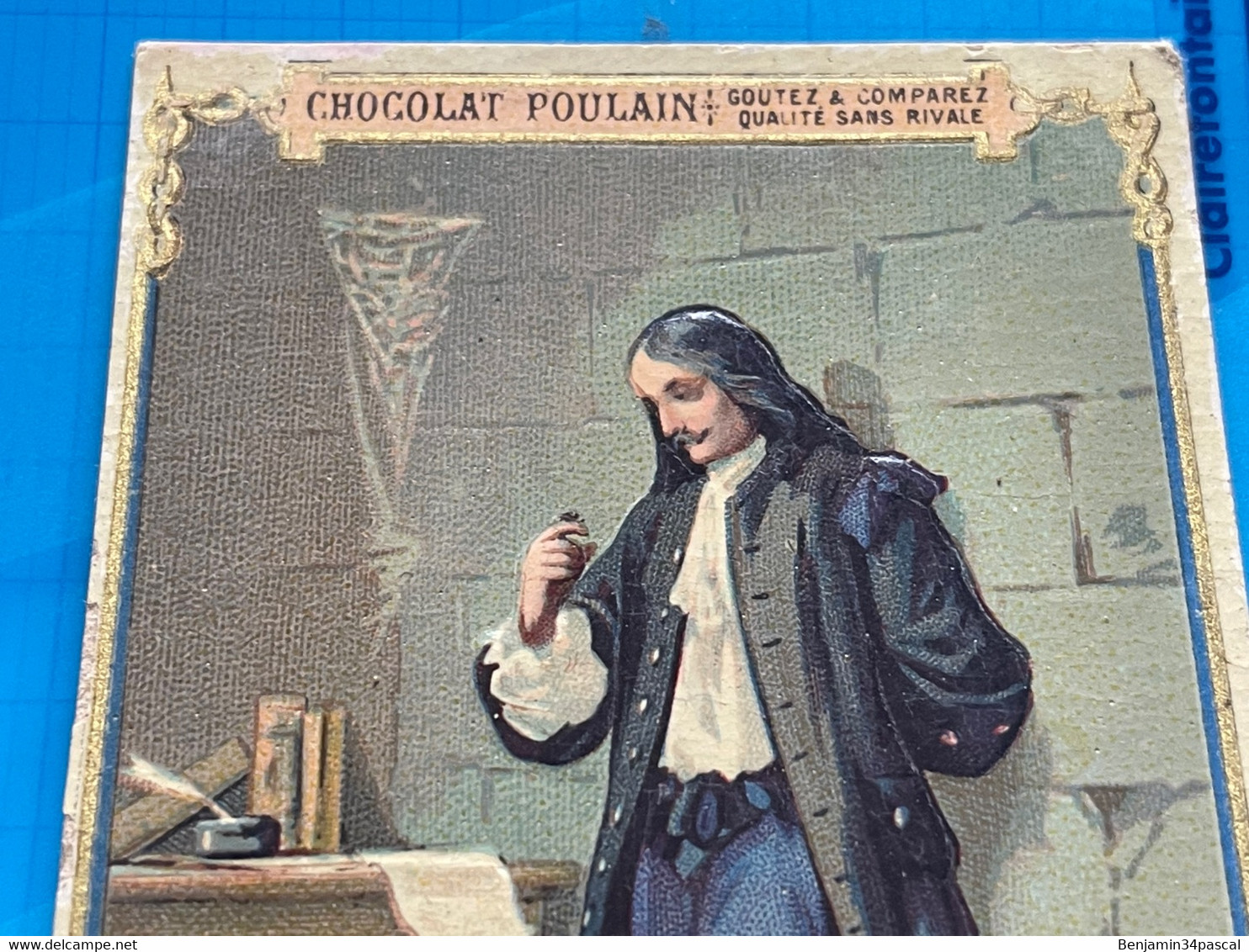 Carte Image Chromo Chocolat Poulain  -L’araignée De Pélisson - Serie Légende Sur Les Animaux - Schokolade