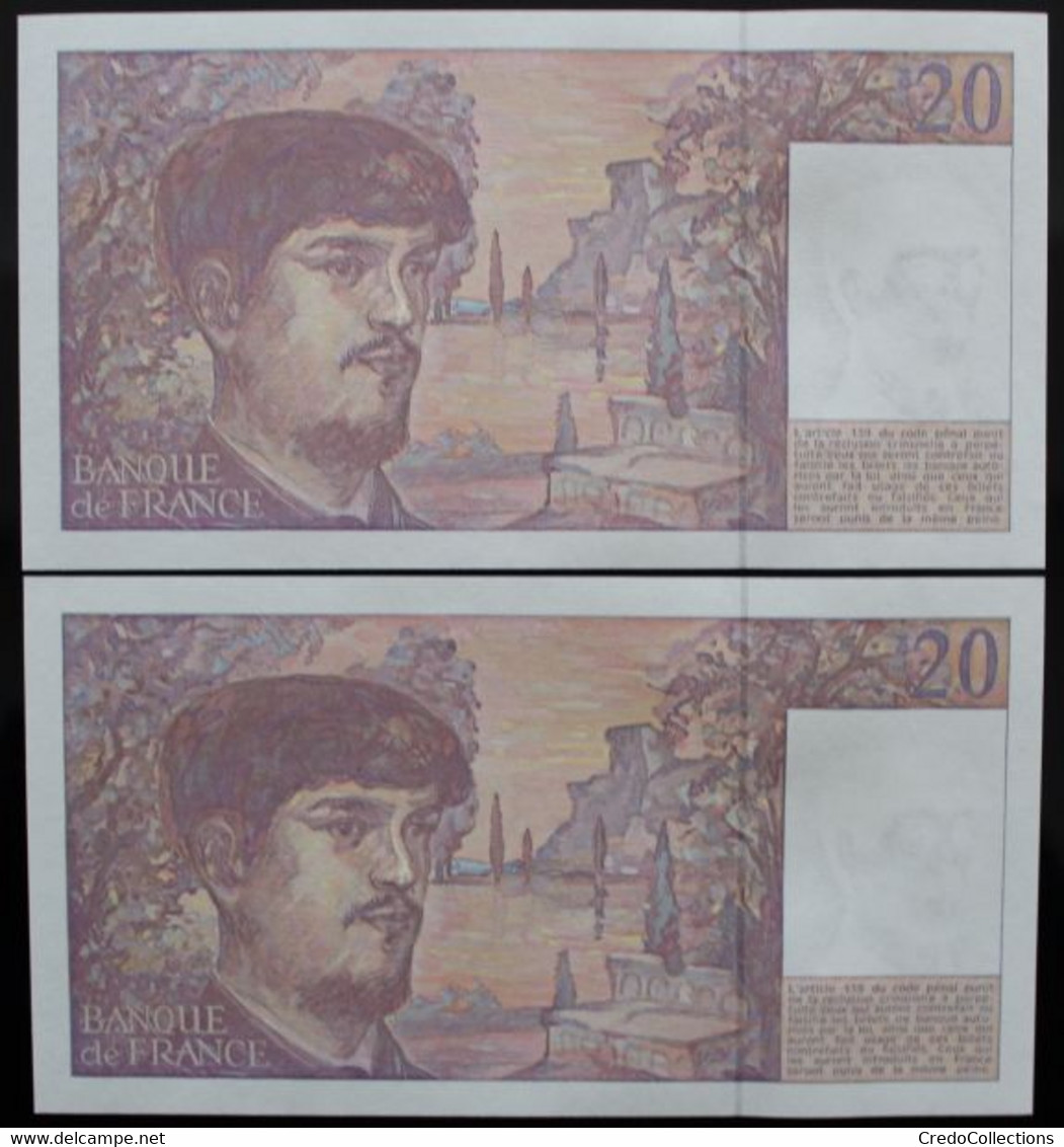 France - 20 Francs - 1992 - PICK 151f.1 / F66bis.3 - NEUF (2 Billets) - 20 F 1980-1997 ''Debussy''