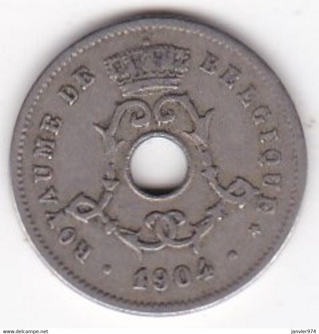Belgique 5 Centimes 1904 , Legende Francaise , Leopold II , En Cupronickel , KM# 54 - 5 Cent