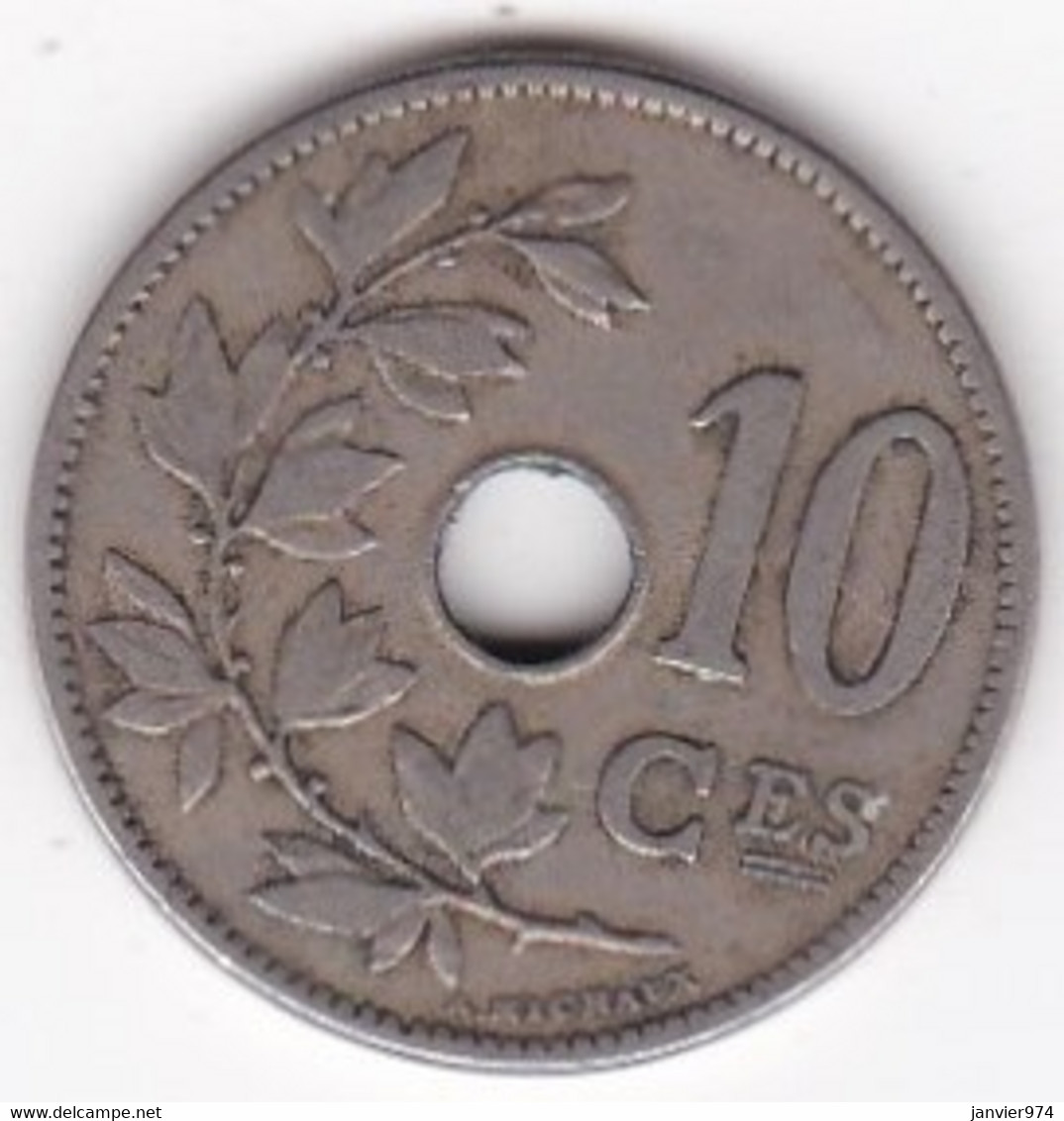 Belgique 10 Centimes 1904 , Legende Francaise , Leopold II , En Cupronickel , KM# 52 - 10 Centimes