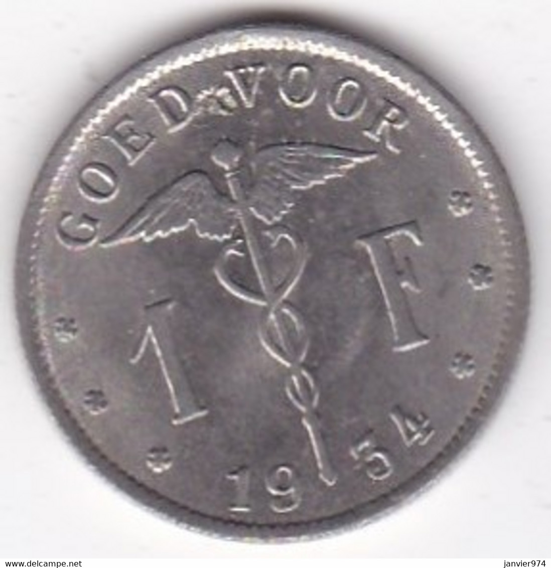 Belgique 1 Franc 1934 Type Bonnetain, Légende Flamande, Albert I , En Nickel , KM# 90 - 1 Franc